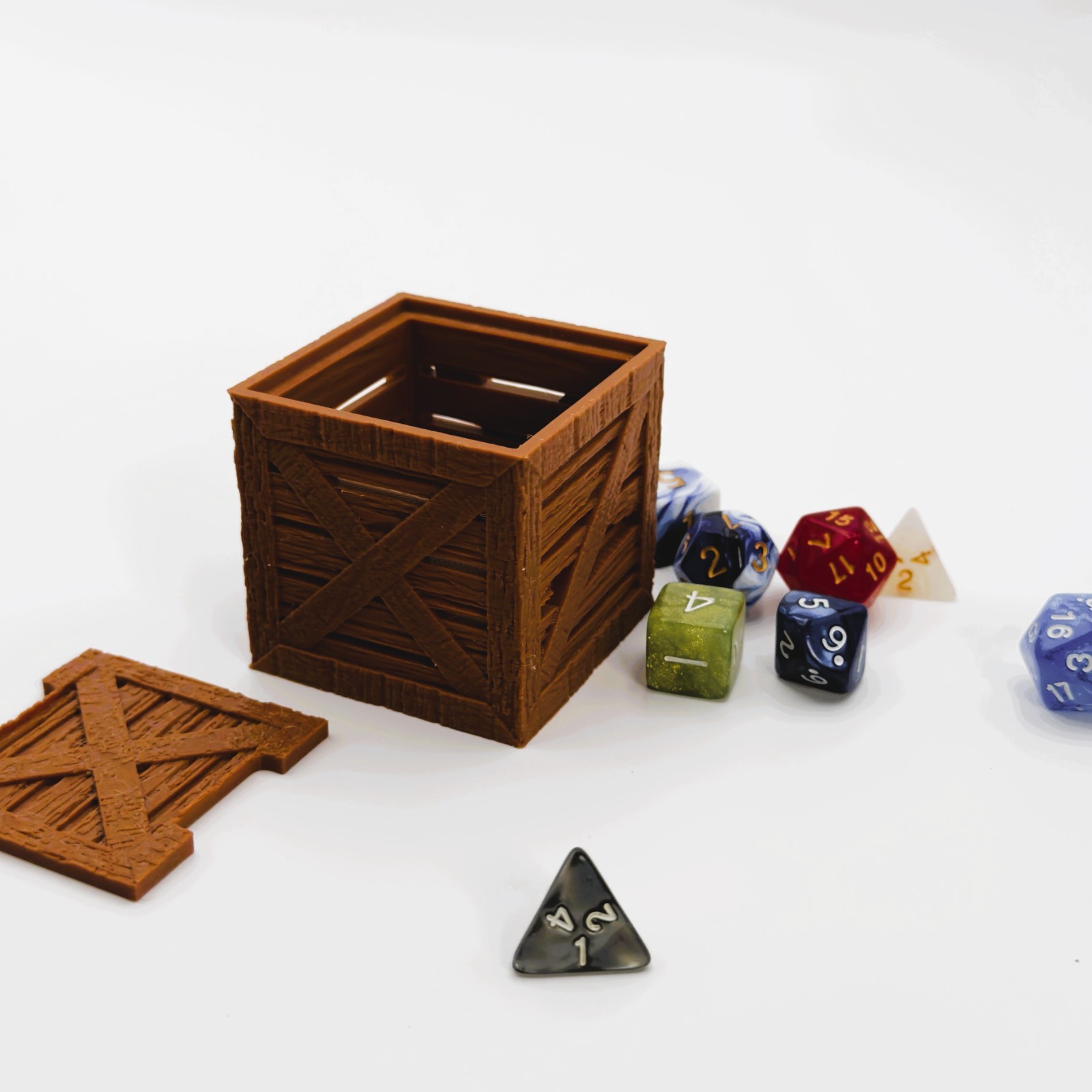 Dice Vault Crate Box for 2 Sets – DnD Organizer, RPG Dice Holder