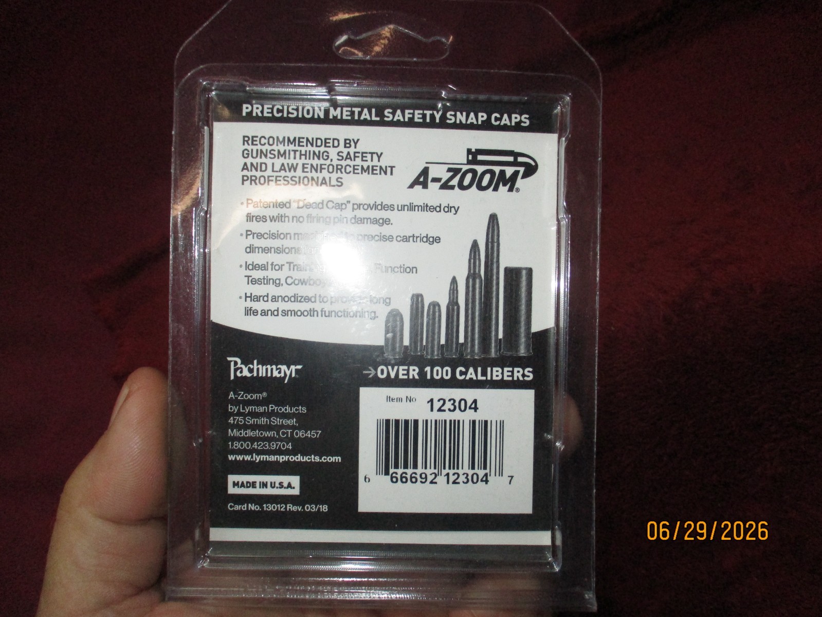 A-ZOOM Snap-Caps (Dummies) for: 6.5 Grendel, 2-Pack