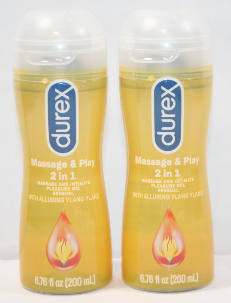 Durex 2 in 1 Massage Play Gel Personal Lubricant with Ylang Ylang 2 Bottle Lot