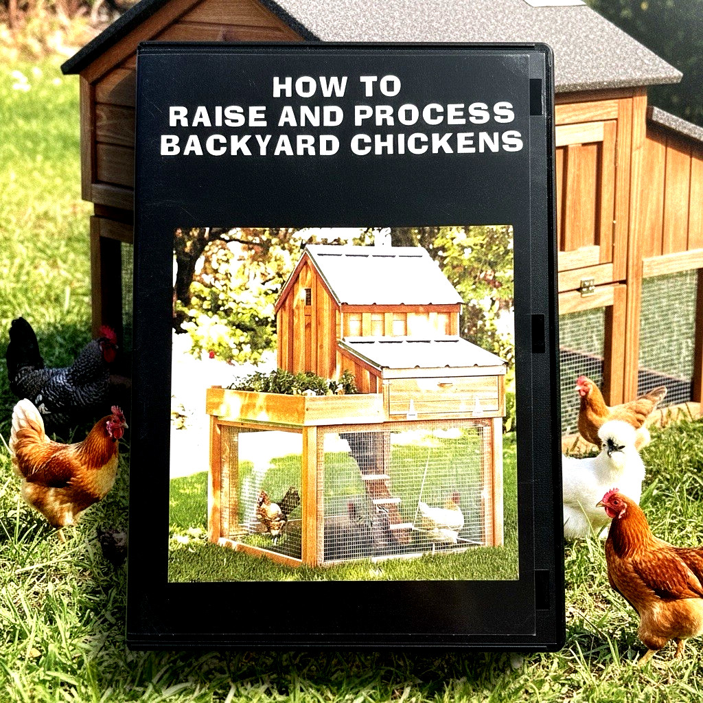 CHICKENS1  DVD ON HOW TO RAISE AND PROCESS BACKYARD CHICKENS