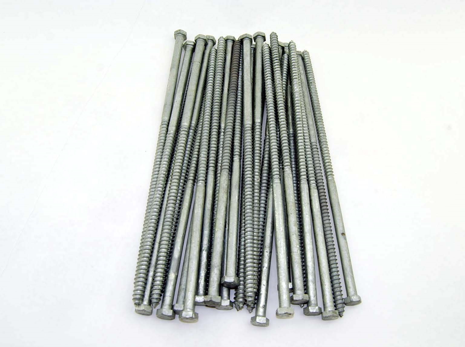(30) Galvanized Hex Head 3/8 x 12" Lag Bolts Wood Screws