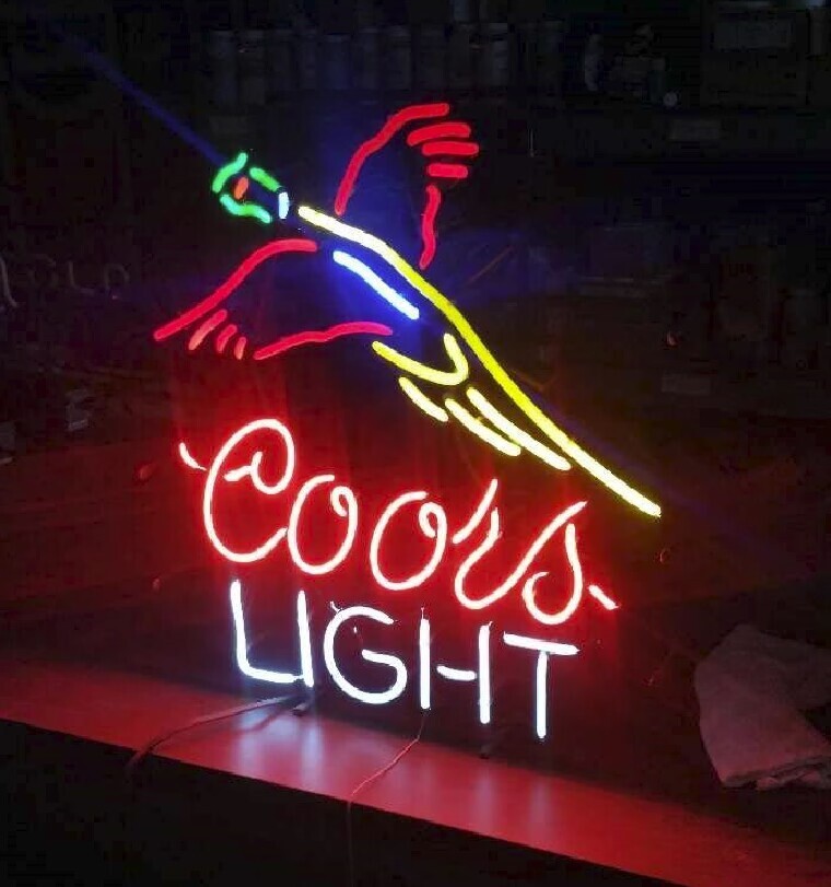 Coors Light Flying Pheasant Hunters Club 20"x16" Neon Sign Bar Real Glass Light
