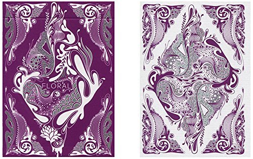 FLORAL PURPLE DECK OF PLAYING CARDS BY ALOY POKER SIZE