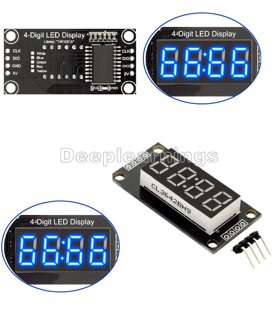 4-Bits Digital LED TM1637 Clock Tube Display 0.56" Inch for Arduino Blue DP