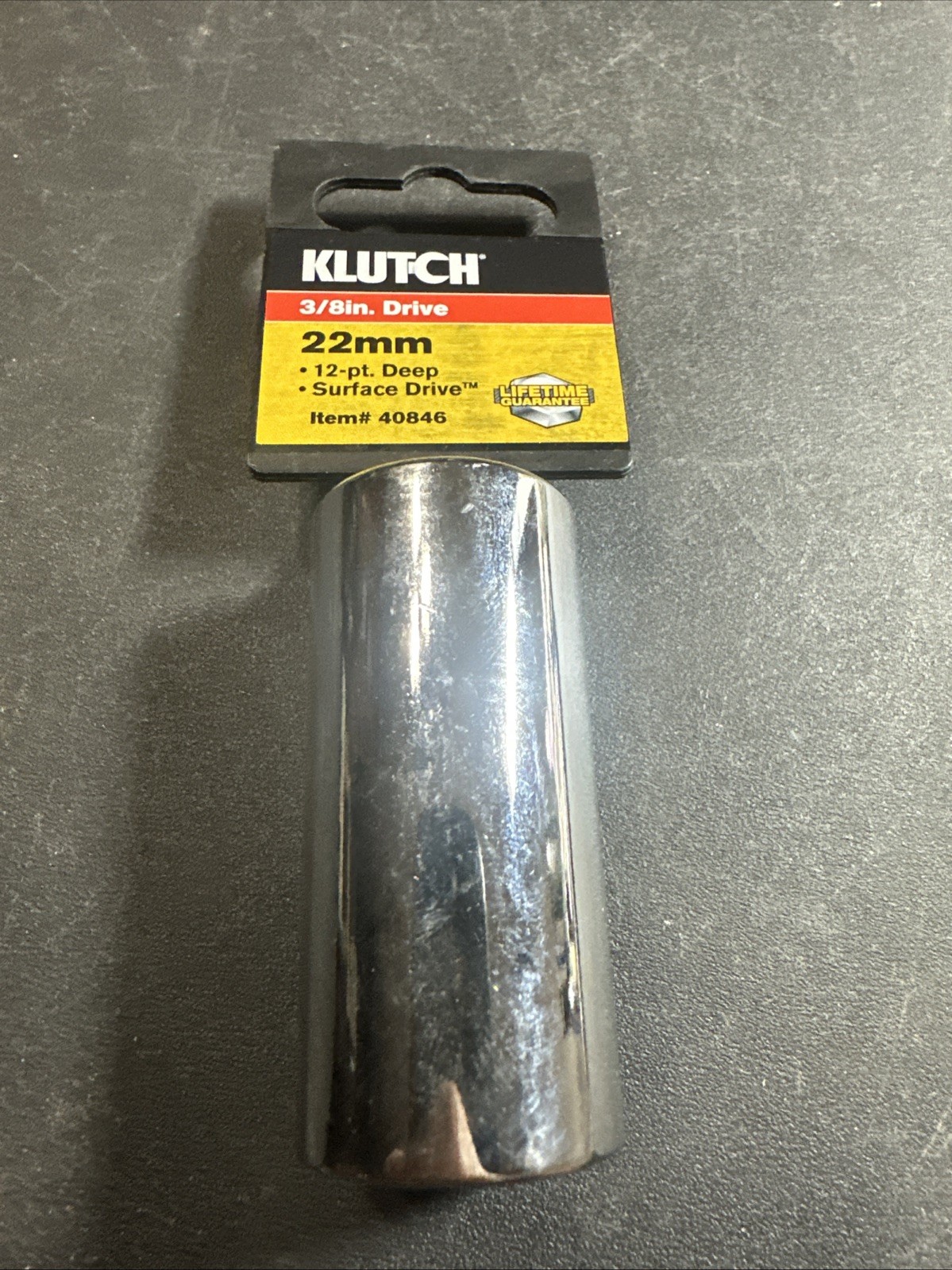 New Klutch 3/8 Drive 12pt  Deep 22mm   Metric Socket