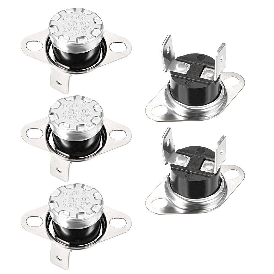 Temperature Control Switch Thermostat 65°C , 10A Normally Closed N.C 5pcs