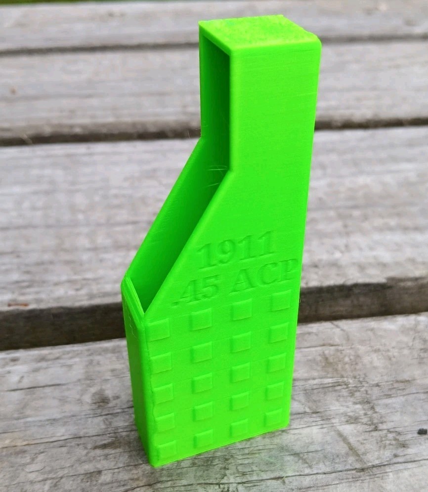 1911 .45 ACP Single Stack Speed Loader/Finger Saver For Magazine - Green