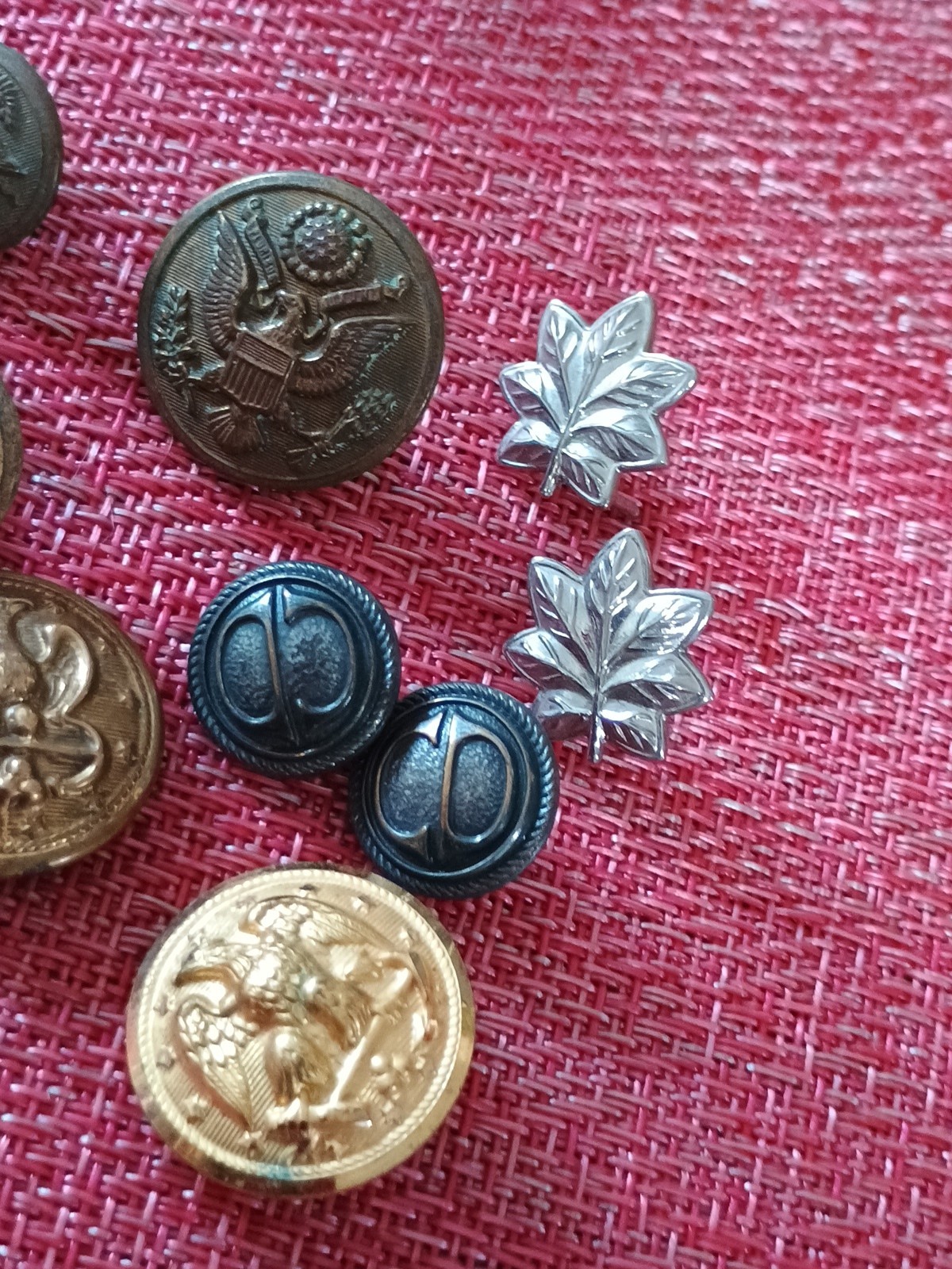 13pc Assorted Vintage Old Military Buttons Tarnished