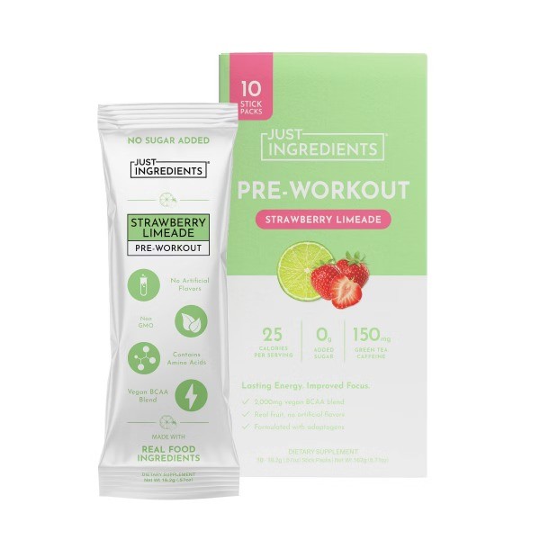 Pre-Workout Sports Drink Powder Packet - Strawberry Limeade - 5.71oz/10ct