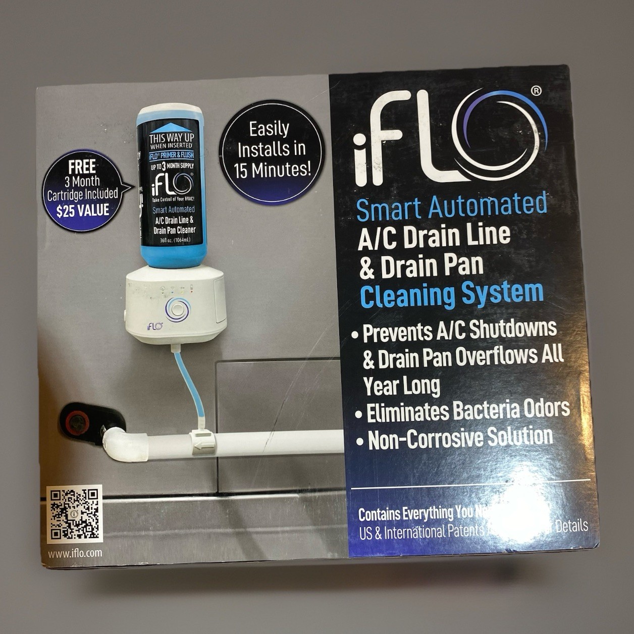 iFLO Smart Automated A/C Drain Line Cleaner HVAC 3 Month Refill Kit System NEW