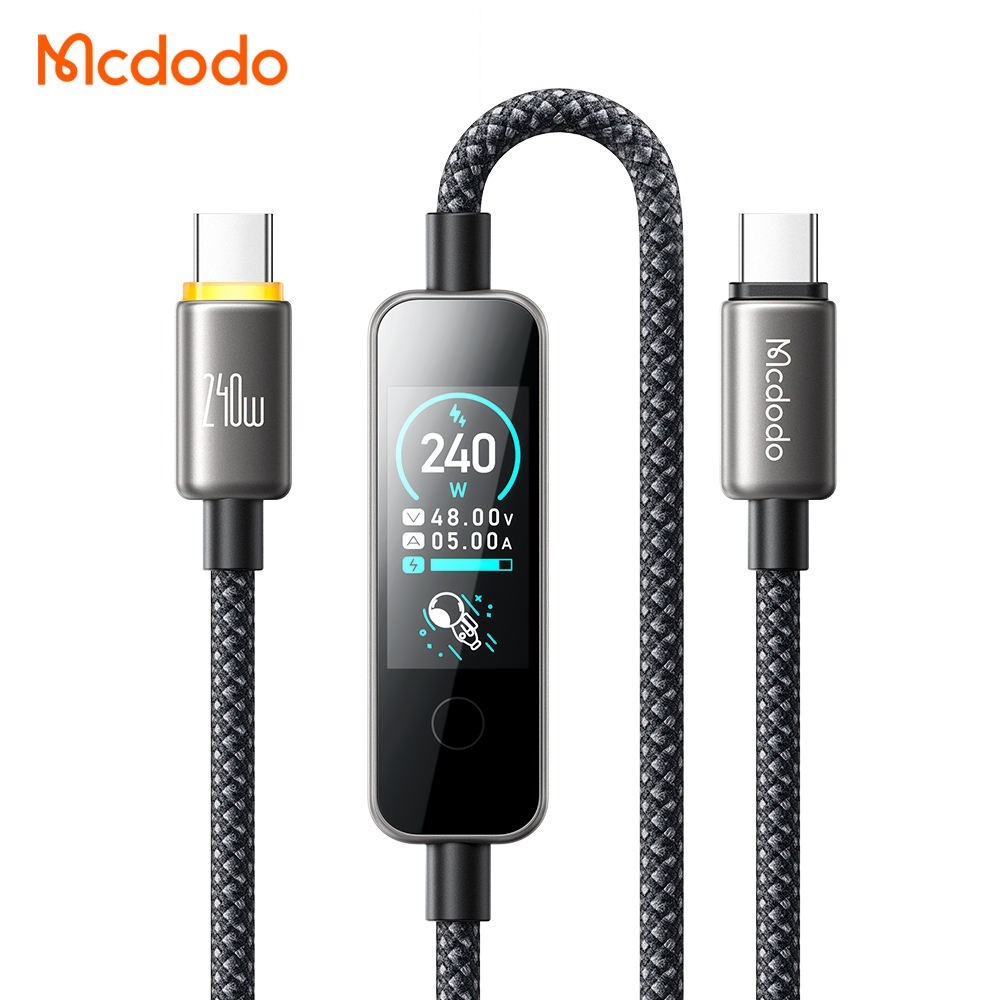 Mcdodo 240W USB-C to USB-C Cable AI Smart TFT Display Real-Time Power Monitor PD