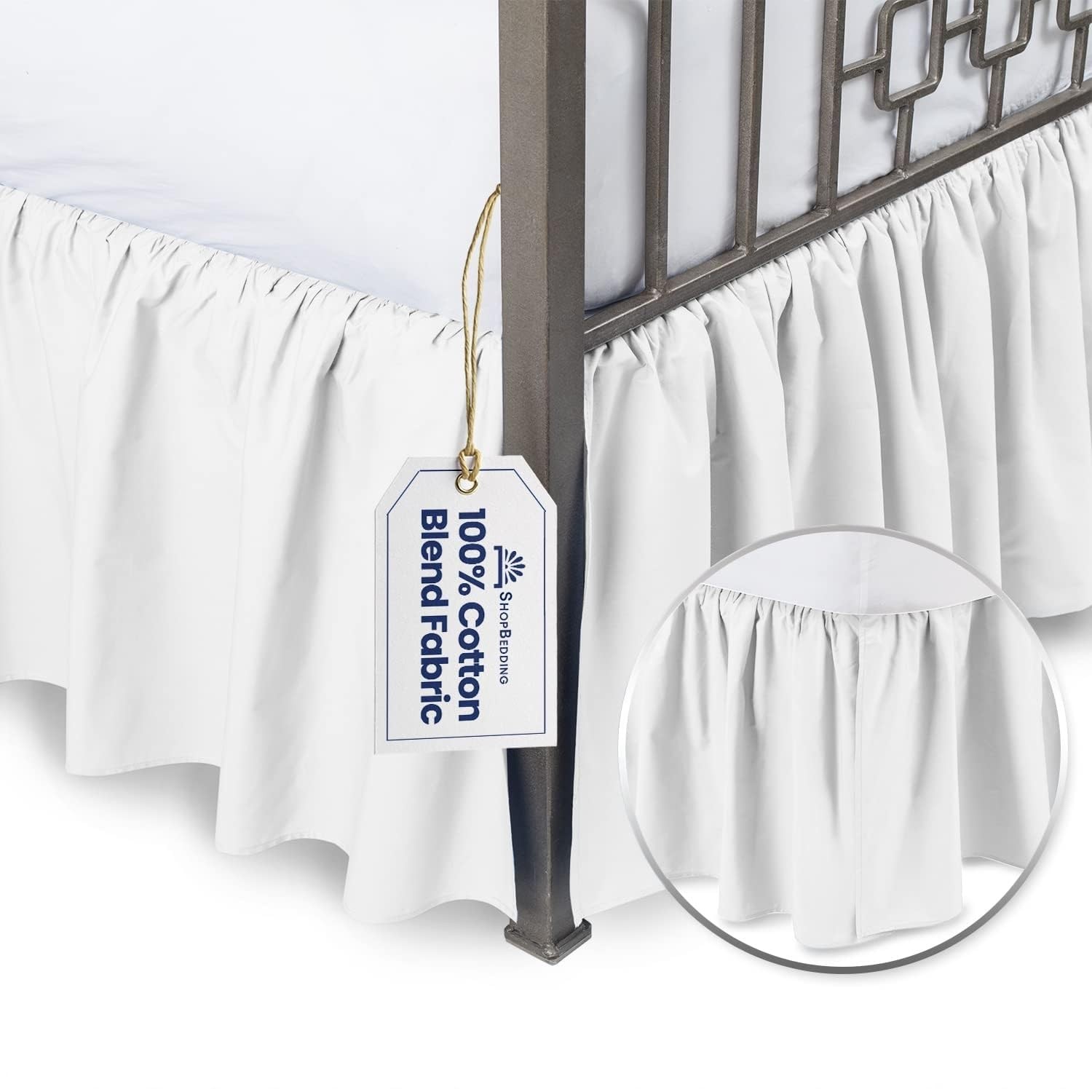 BLISSFORD White Bed Skirt Twin XL Size 18 inch 18 Inch Drop,