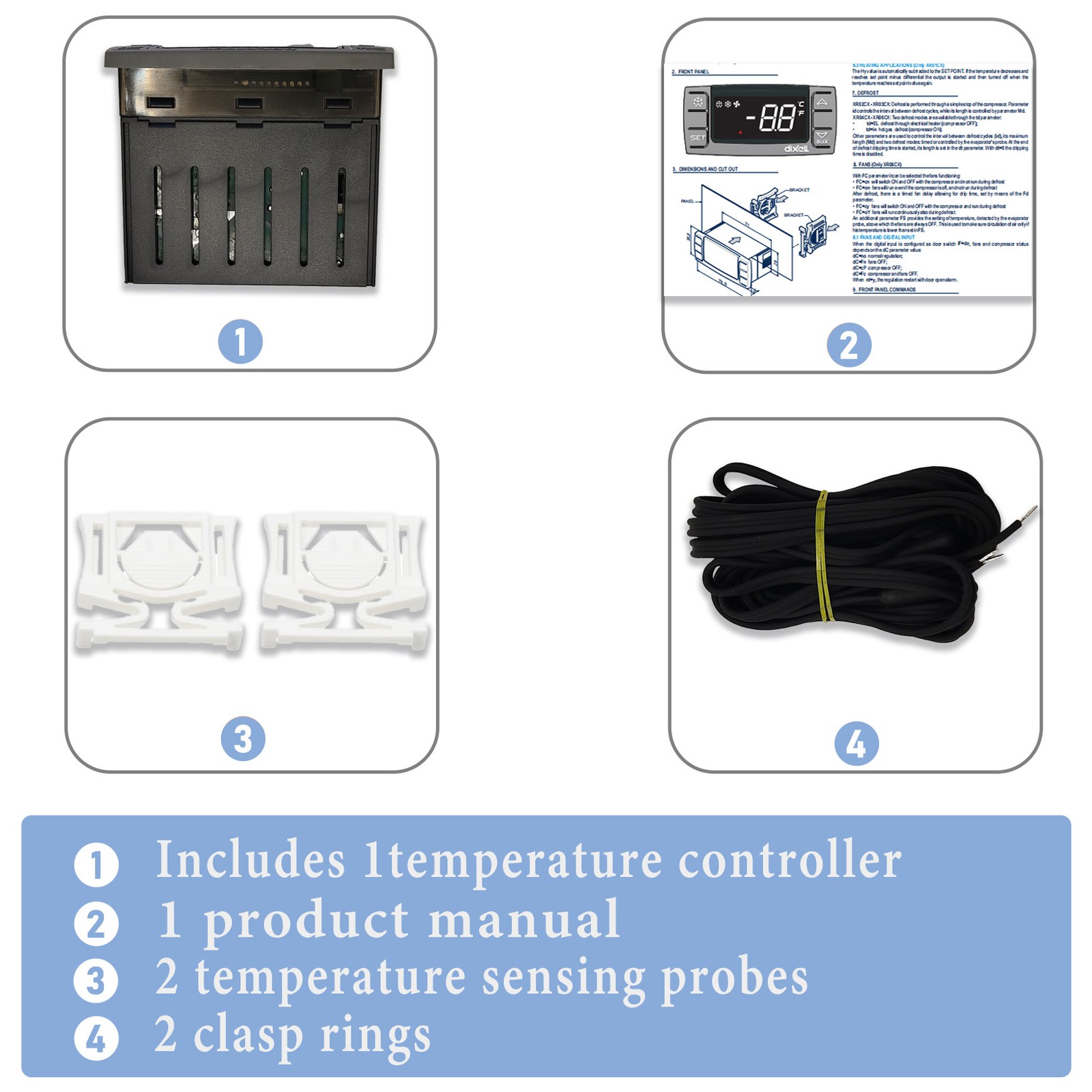 1PCS XR03CX-4N0F1 For Dixell Temperature Controller with Sensor probe
