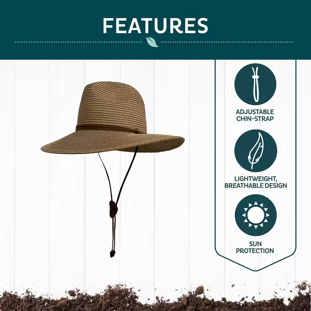 Women'S 1-Size Gardening Straw Sun Hat