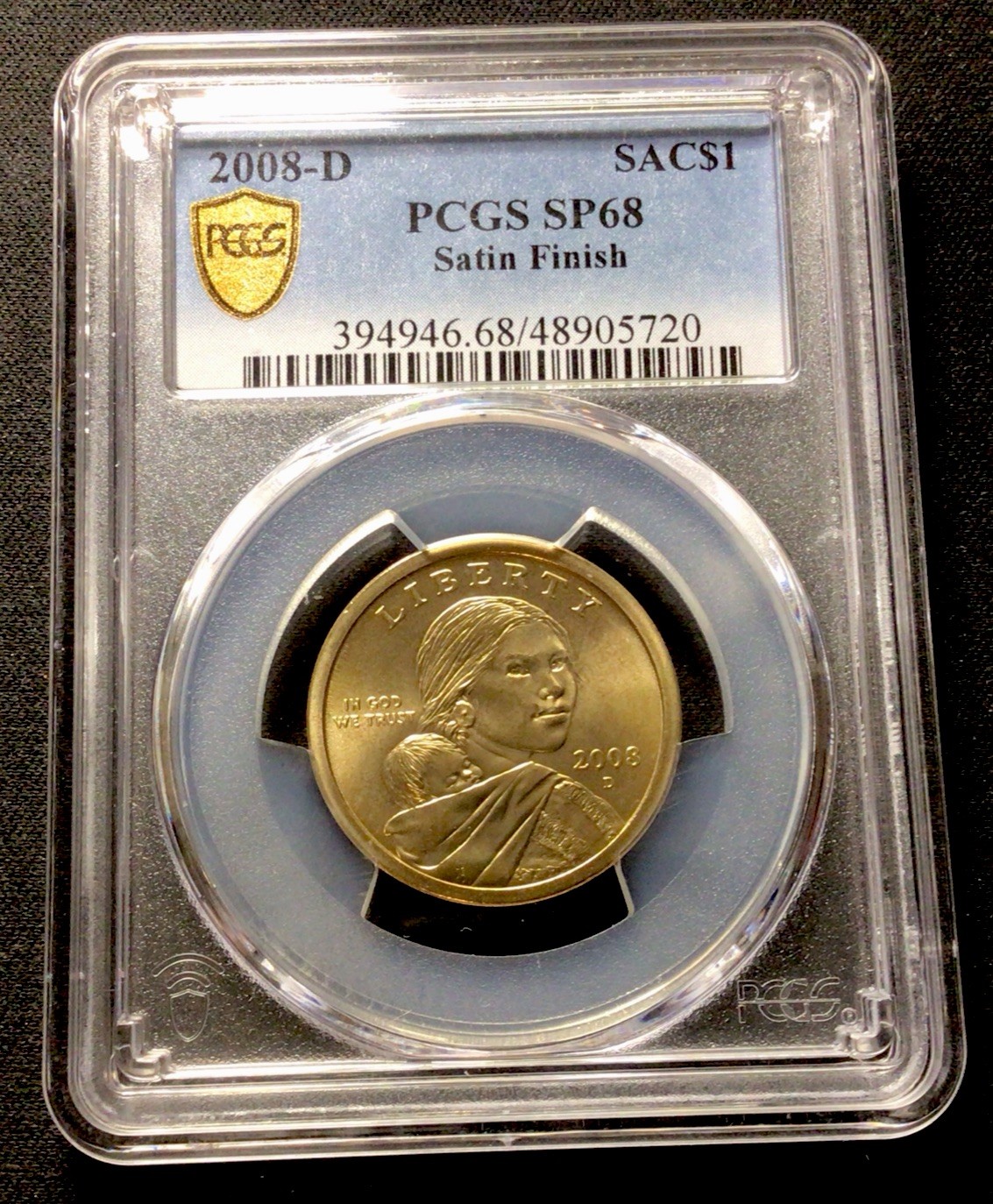 2008 D Sacagawea 1$ Coin! PCGS SP68! Satin Finish! ENN Coins