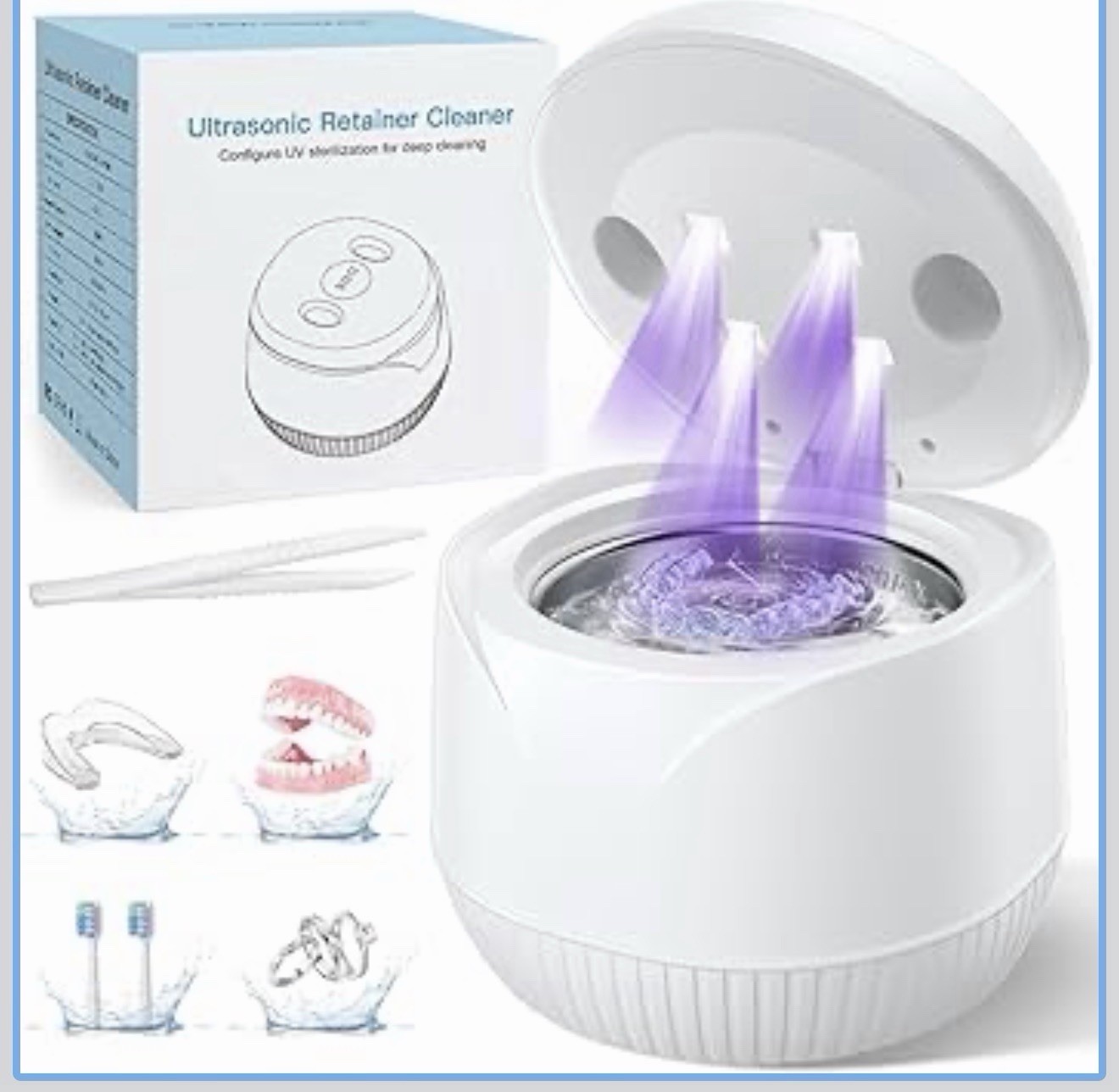 Ultrasonic Retainer Cleaner Machine – 45kHz Dental Pod for Retainers,