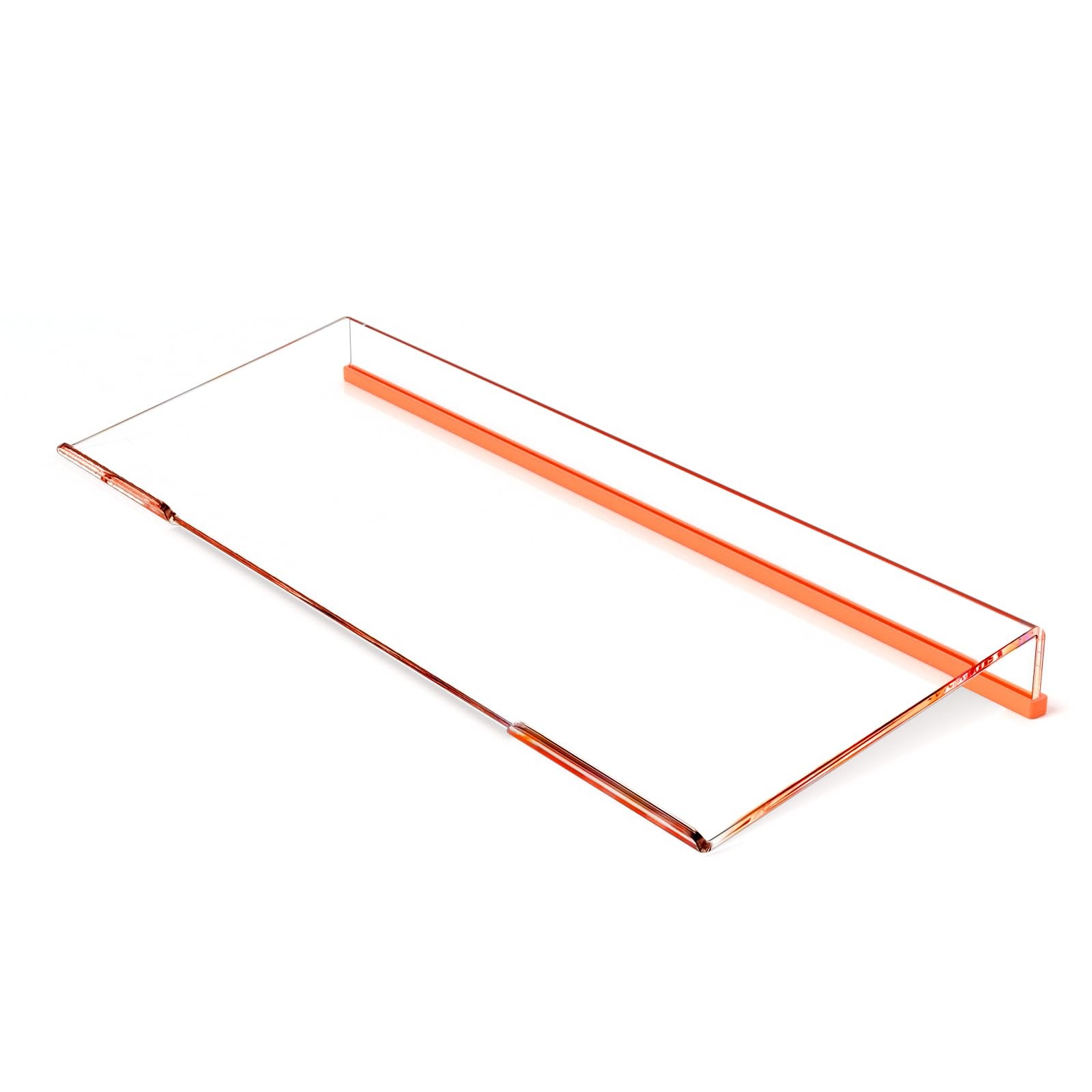 Ergonomic Computer Keyboard Stand Clear Acrylic Riser Tray Orange Strip