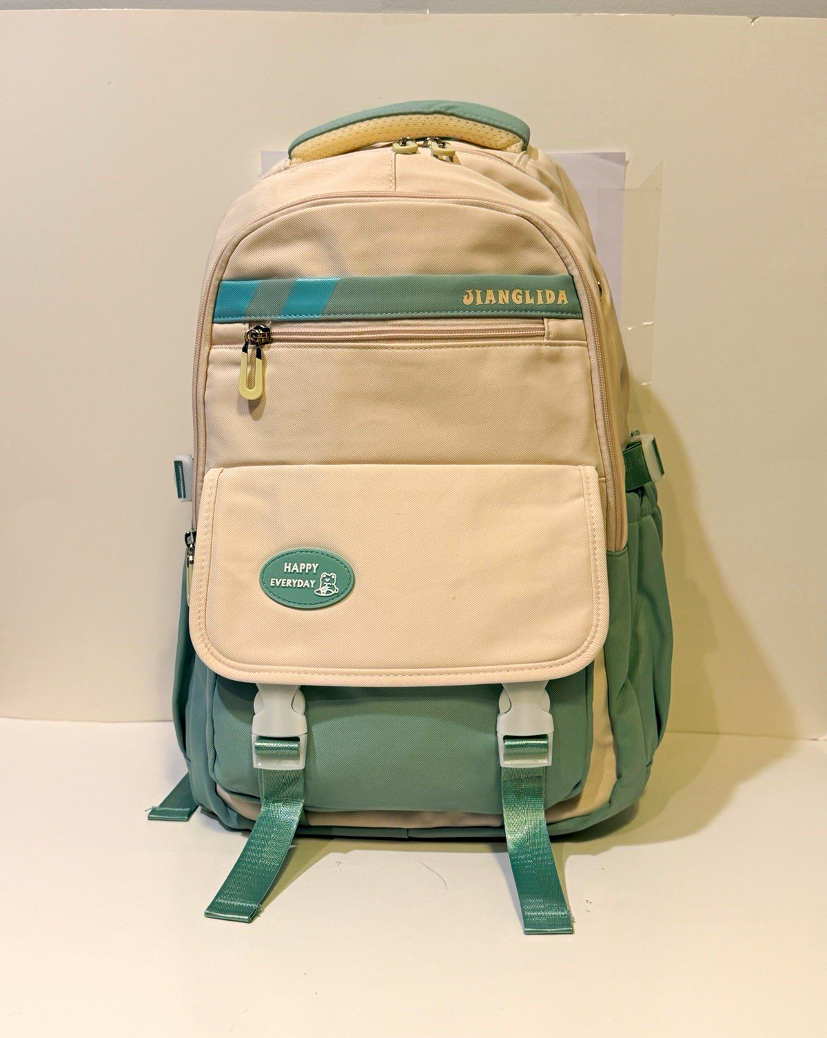 NWOT Jiandlida Happy Day Cream and Mint Green/Sea Green Backpack
