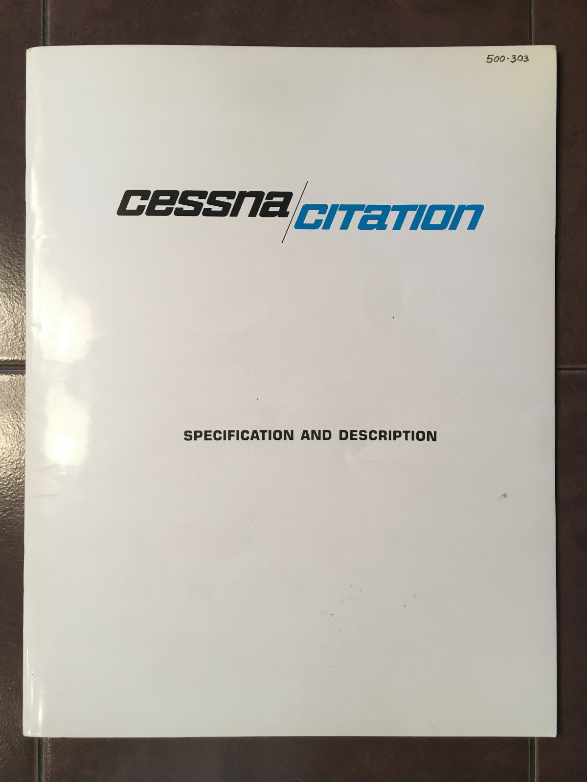 Cessna Citation Model 500, sn 0303 & On, Specification/Description Booklet