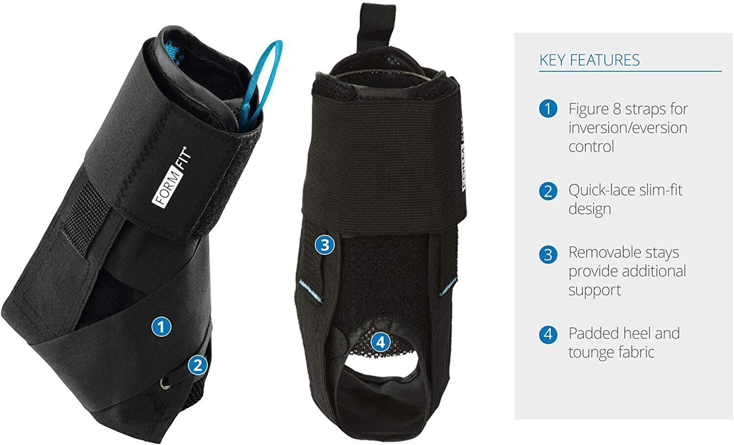 Ossur FormFit Ankle Brace with Speedlace & Figure 8 Straps | Single Pull Closure