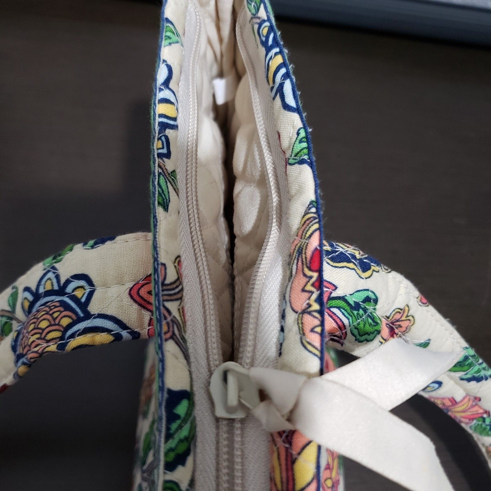 Multicolor Floral Light Cotton Shoulder Bag Zip Closure