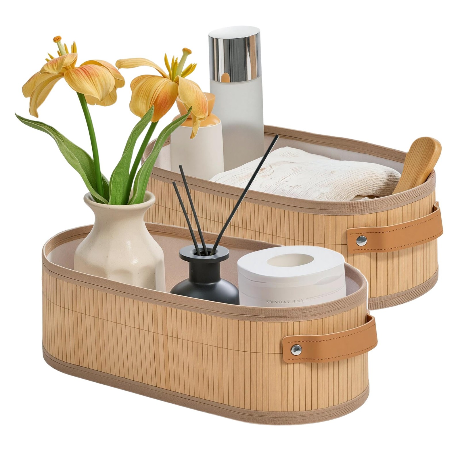 Narrow Storage Bins, Small Basket for Closet and Shelves, Storage Organizer w...