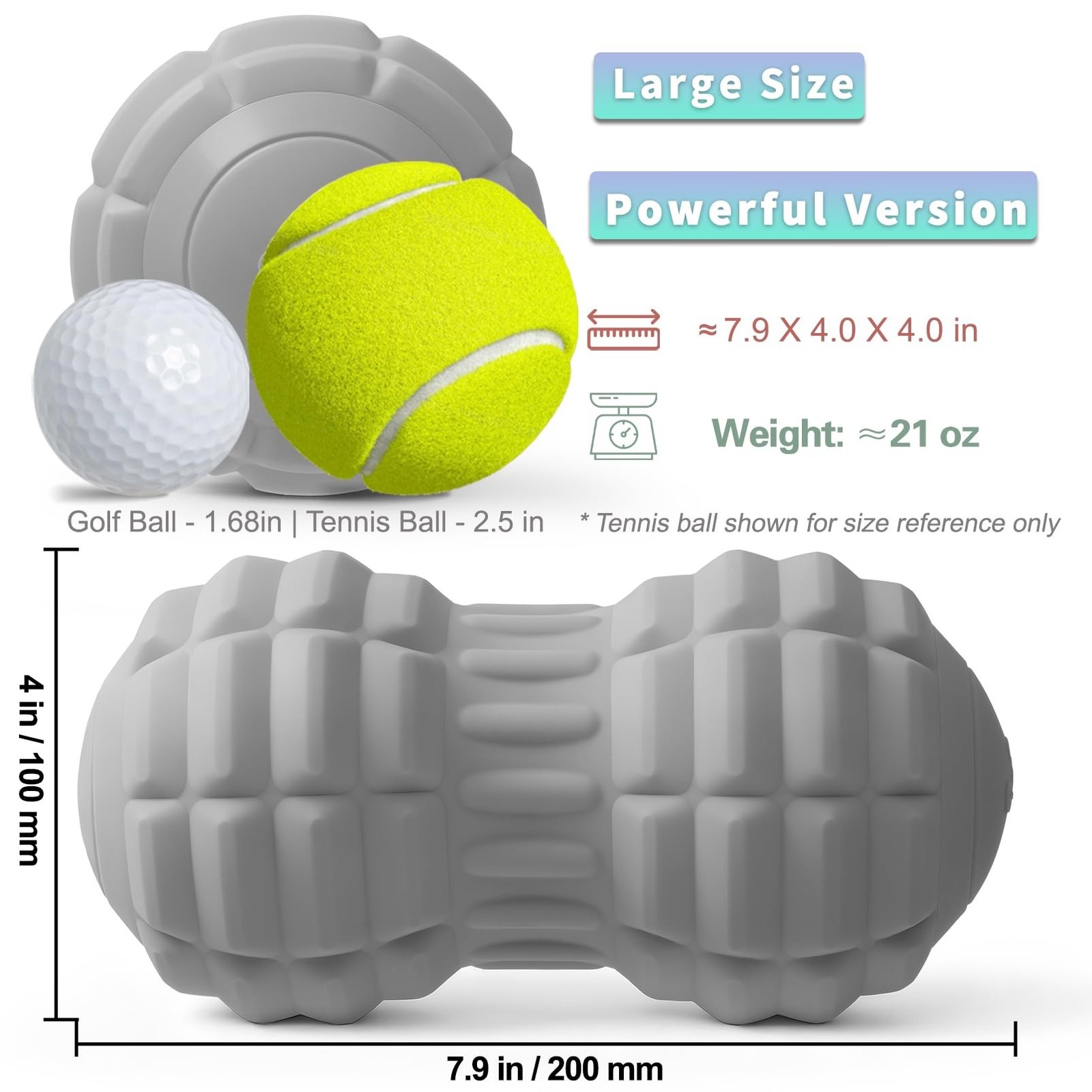 Vibrating Peanut Massage Ball - Silicone Trigger Point Roller for Back, Neck,...