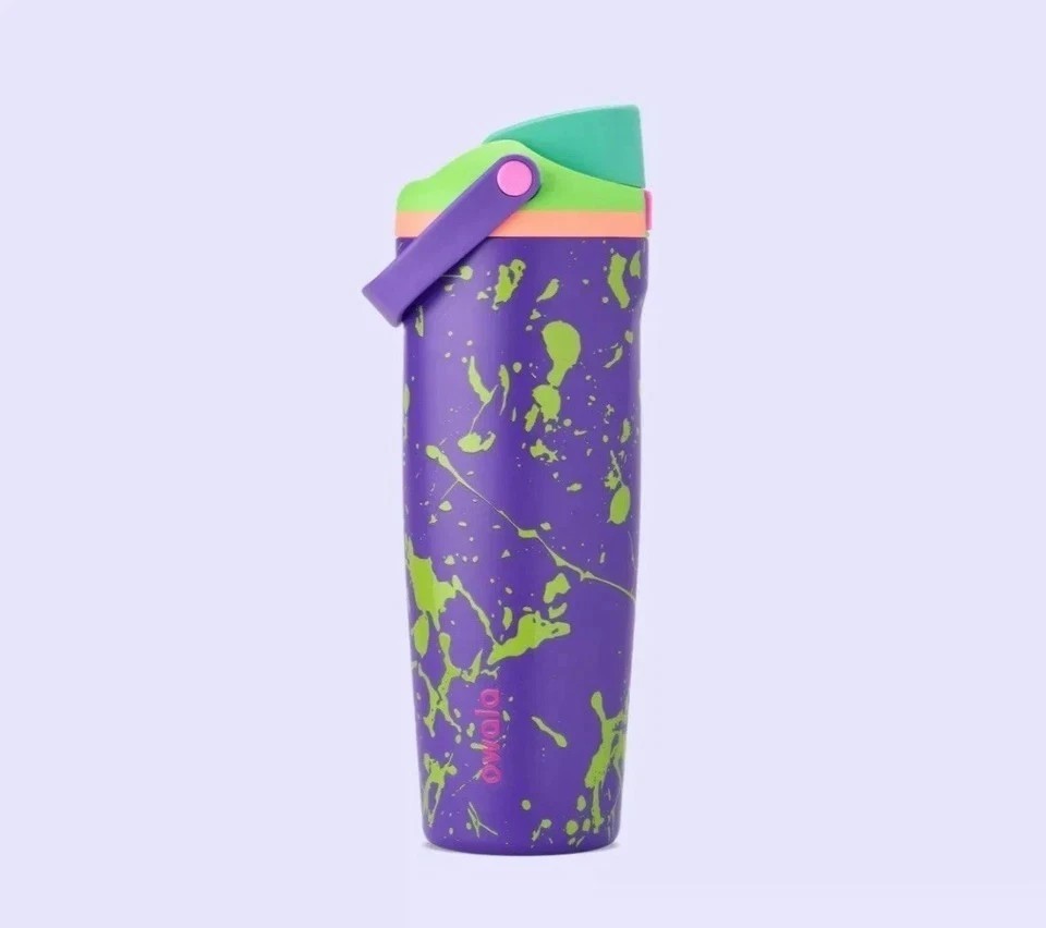 Owala Birthday Bash Electric Feel 30 oz FreeSip Sway Neon Party Water Bottle NEW