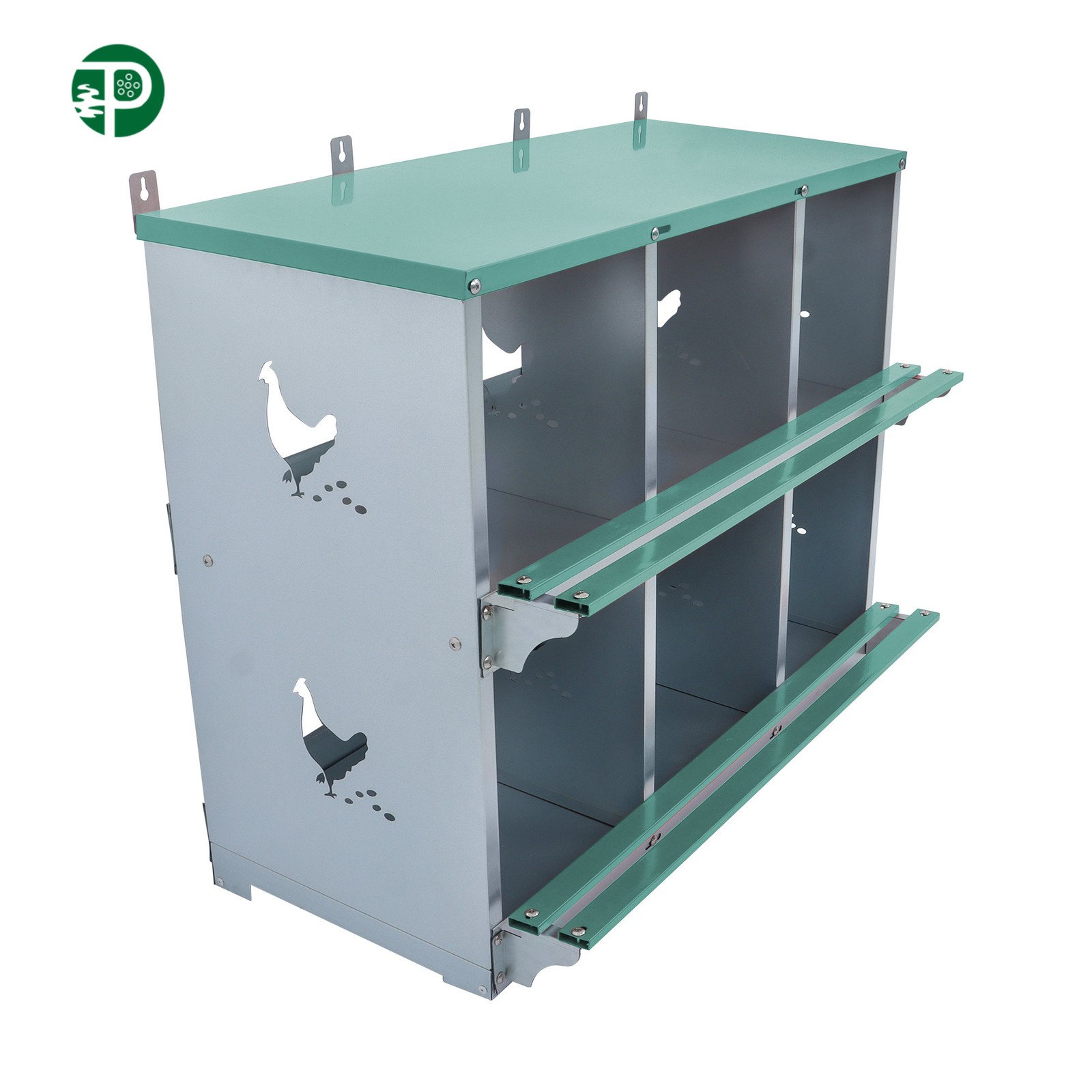 6 Compartment Poultry Nest Box Wall Mount For Hens Metal Chicken Nesting Boxes