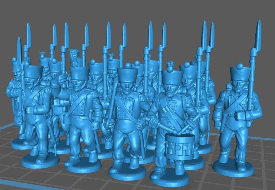 French light btg 1812-15 campaign uniform, baggy trousers - 15 minis -Resin 28mm