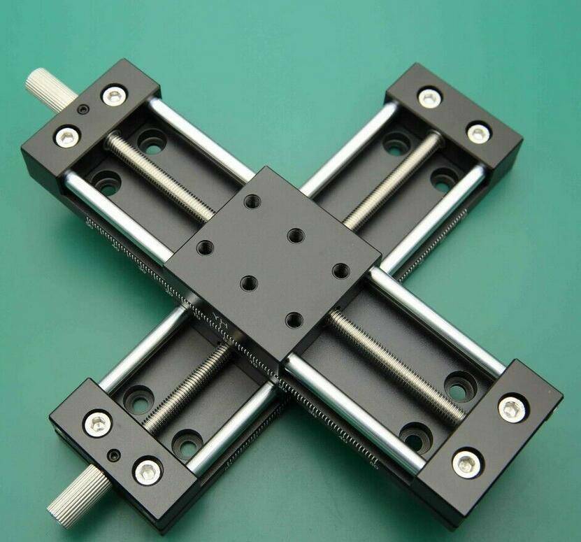 XY Axis Manual Stage Sliding Table Adjust Platform 20-80mm with Floor Slide
