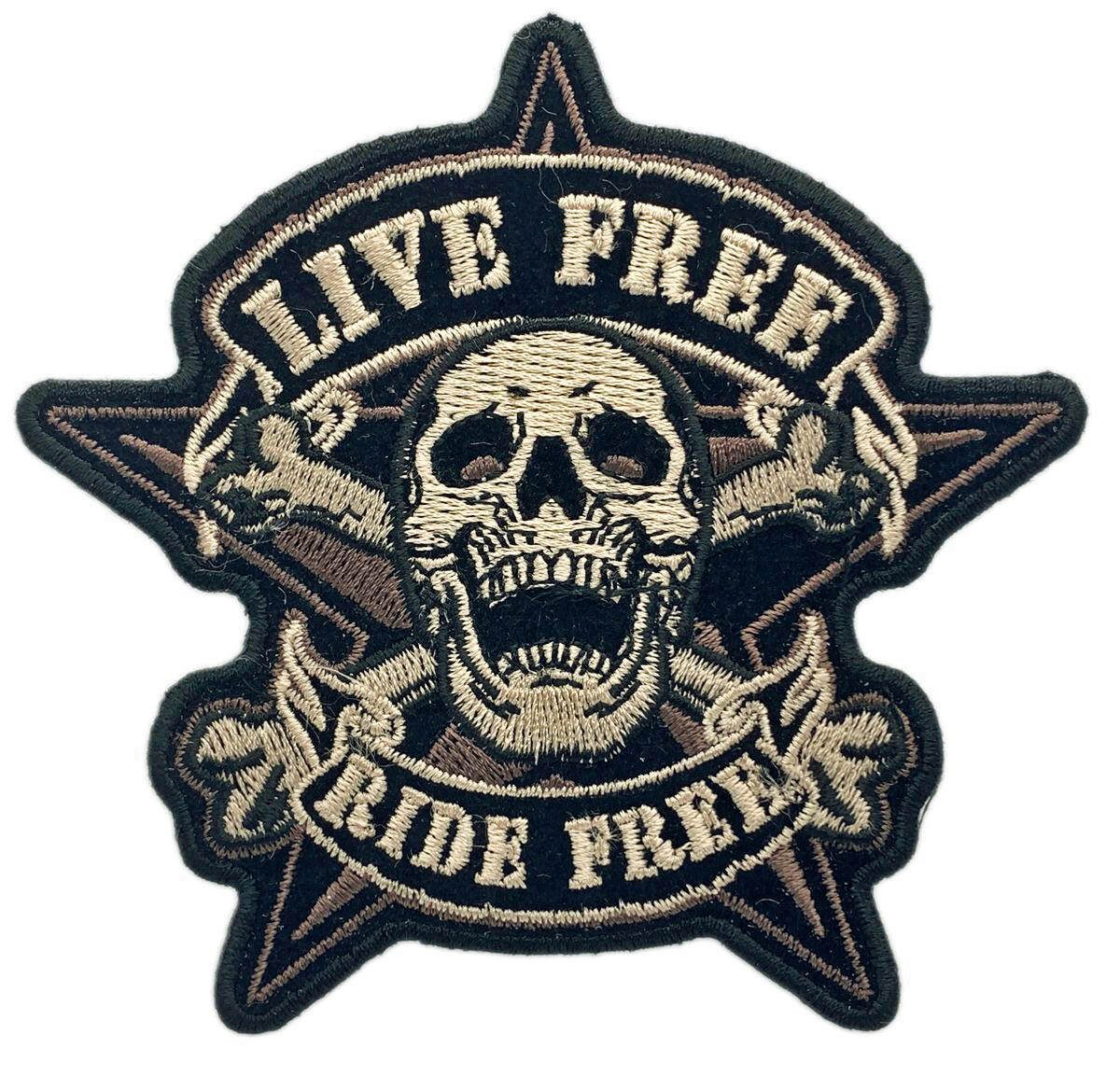 Skull Bones Camo Skull Embroidered Patch [4.0 inch - Iron on sew on -SB7]