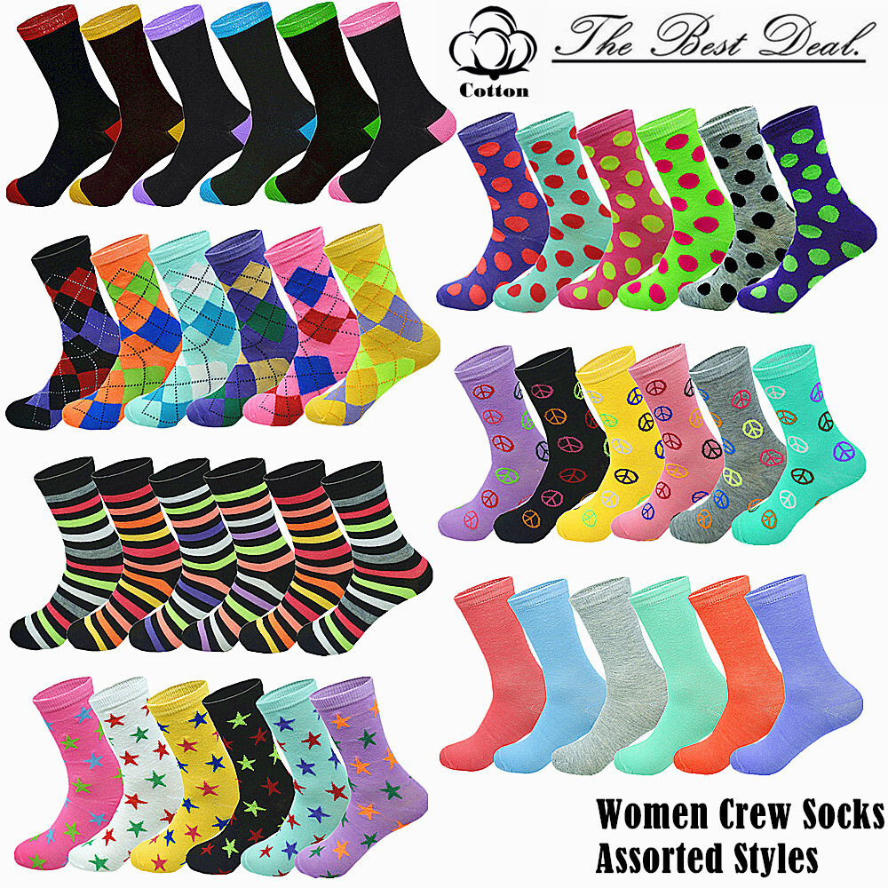3-12 Pairs Women Girls Cotton Socks Casual Athletic Sports Mid Calf Crew