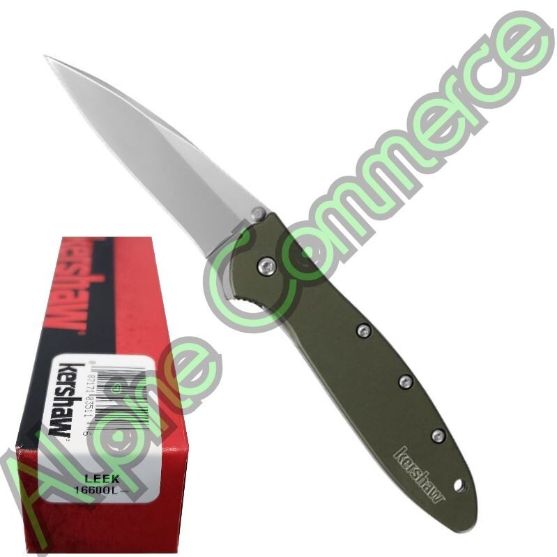 *1-Knife* Leek Olive Stainless Steel 7” Folding Manual Pocketknife 1660OL