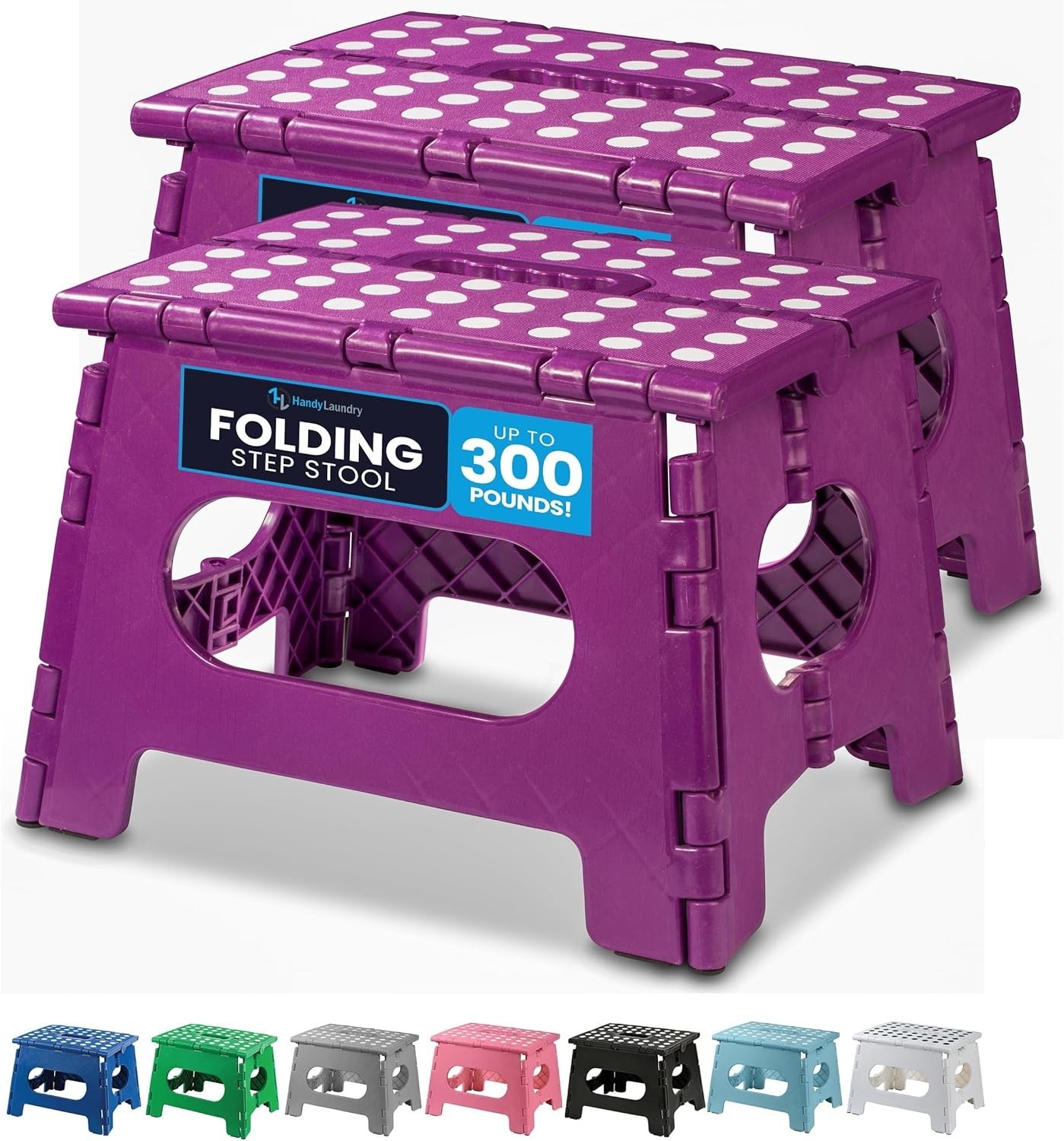 Folding Lightweight Step Stool Sturdy Enough to Support Adults & Safe Enough