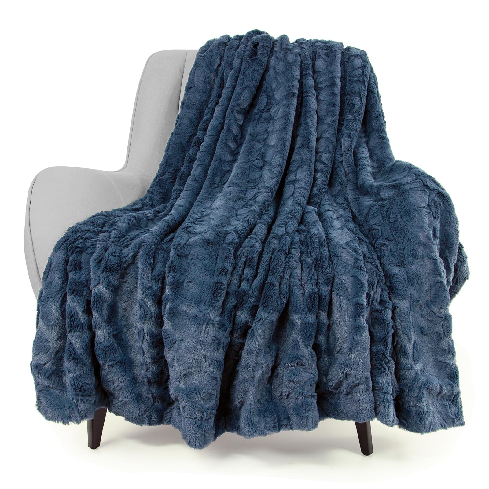 Faux Fur Luxury Throw Blanket,Double Side Soft Fluffy Shaggy Fuzzy Blanket fo...