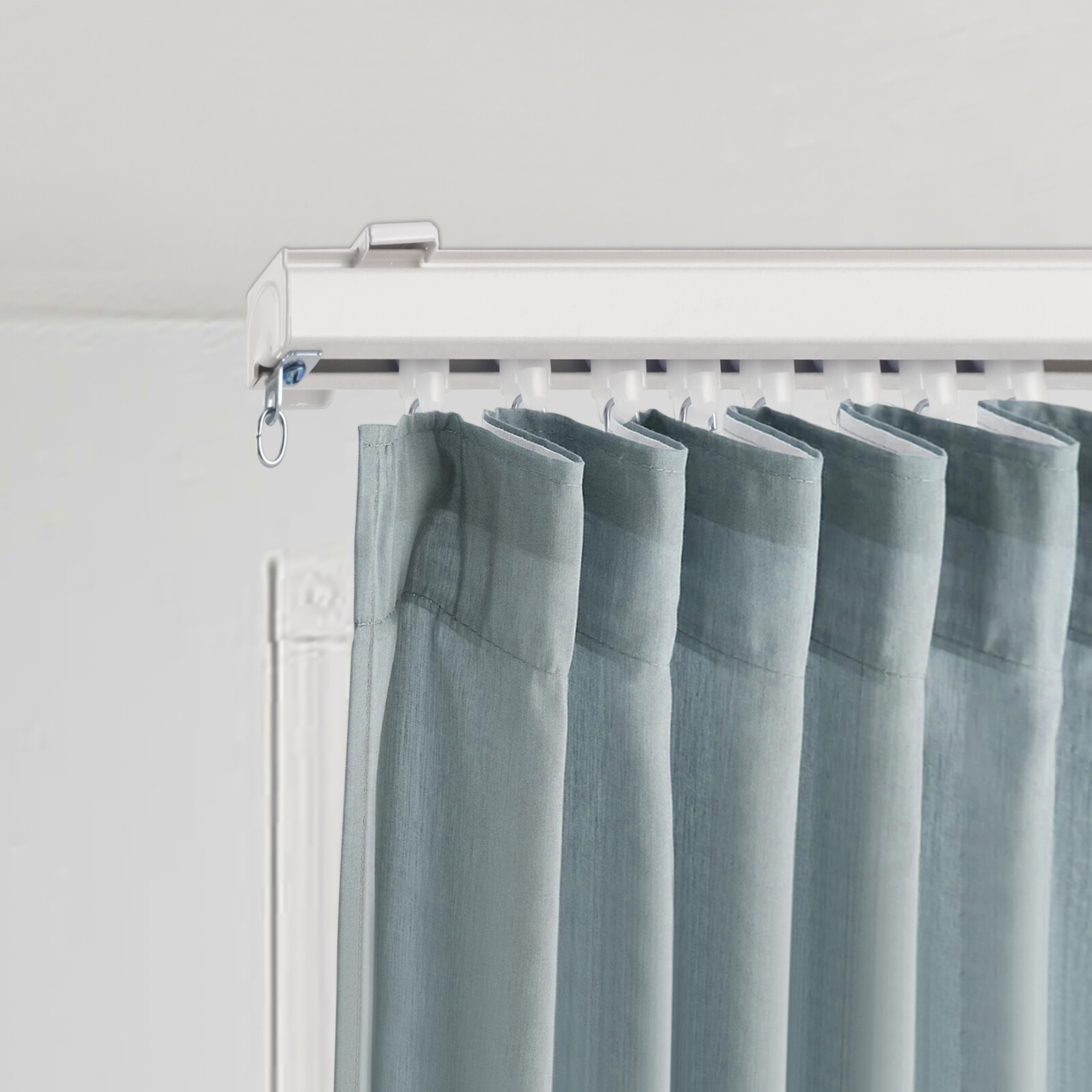 12-18ft Curtain Hanging Track System Track Kit with Hooks Wall Mount NEW