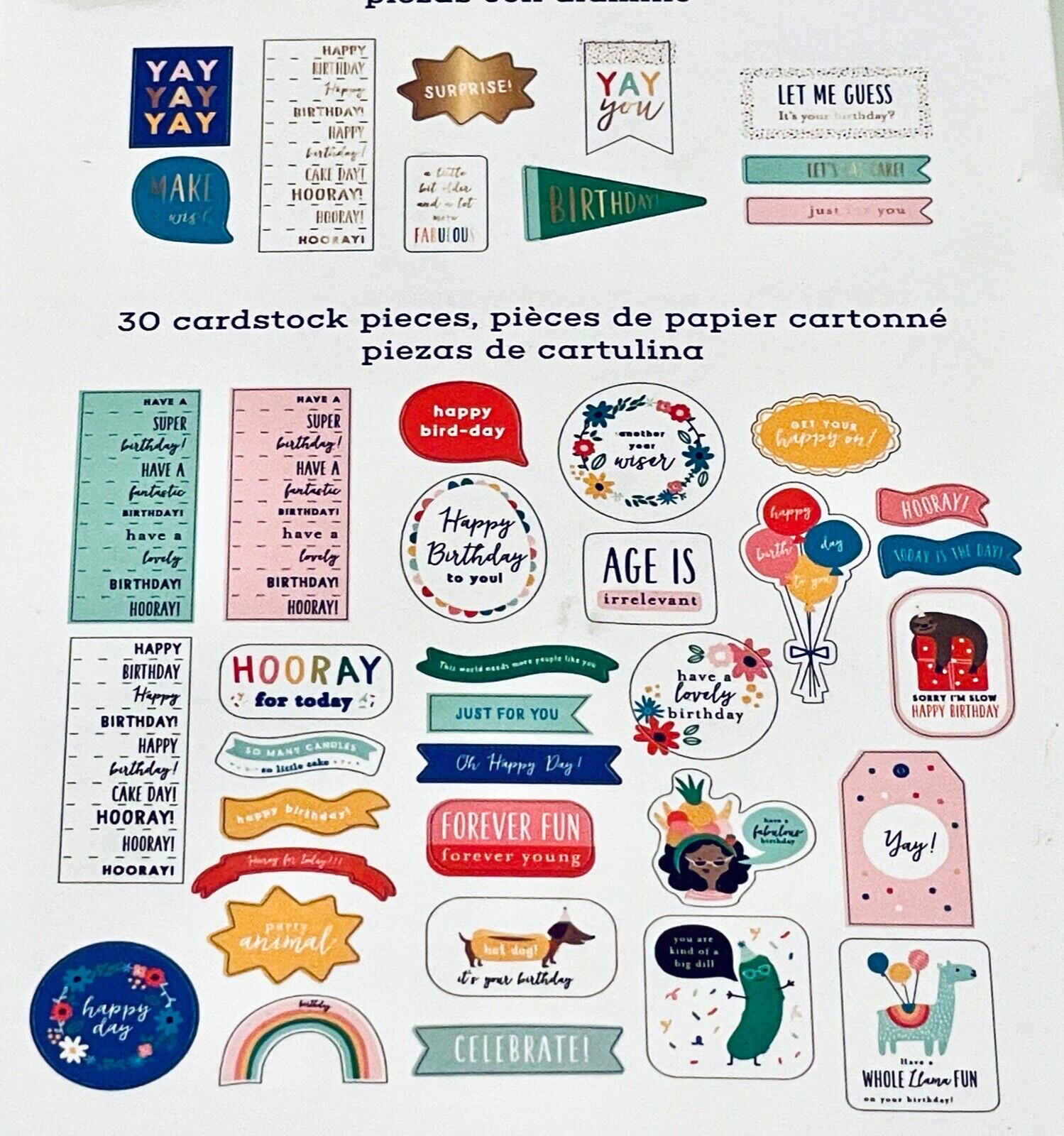 PEBBLES PHRASE EPHEMERA HAPPY CAKE DAY 40 PIECES