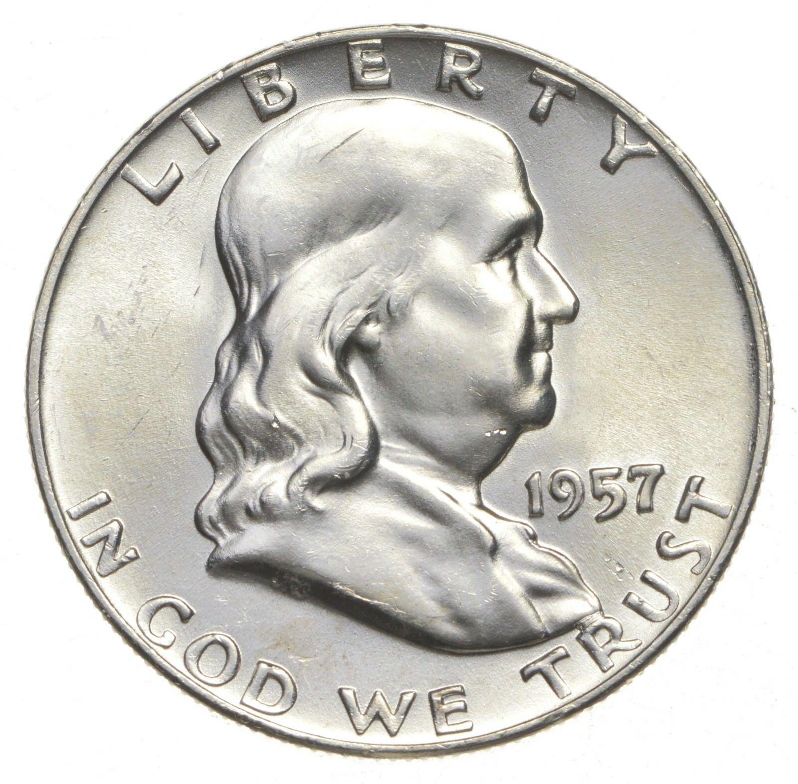 Choice Unc 1957 D Franklin Half Dollar Gem BU From Original Roll