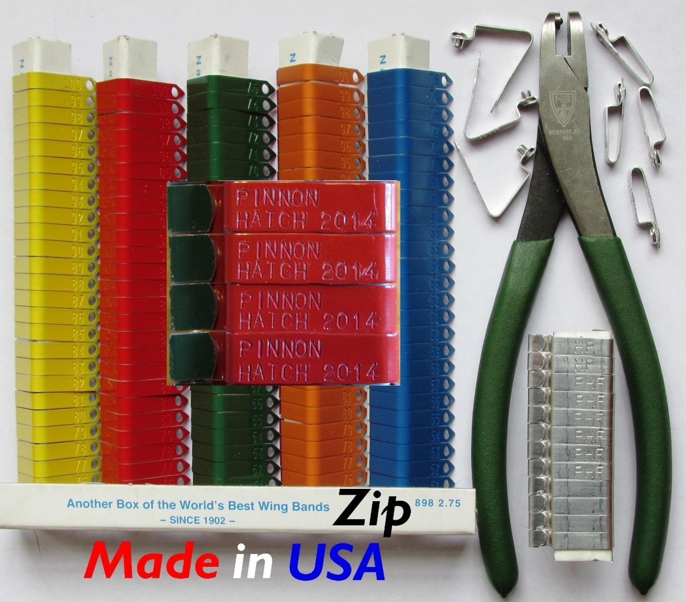 Pinnon Hatch Farms Expedited 1 to 2 Day Stamp Time Custom Chicken Zip Wing Bands