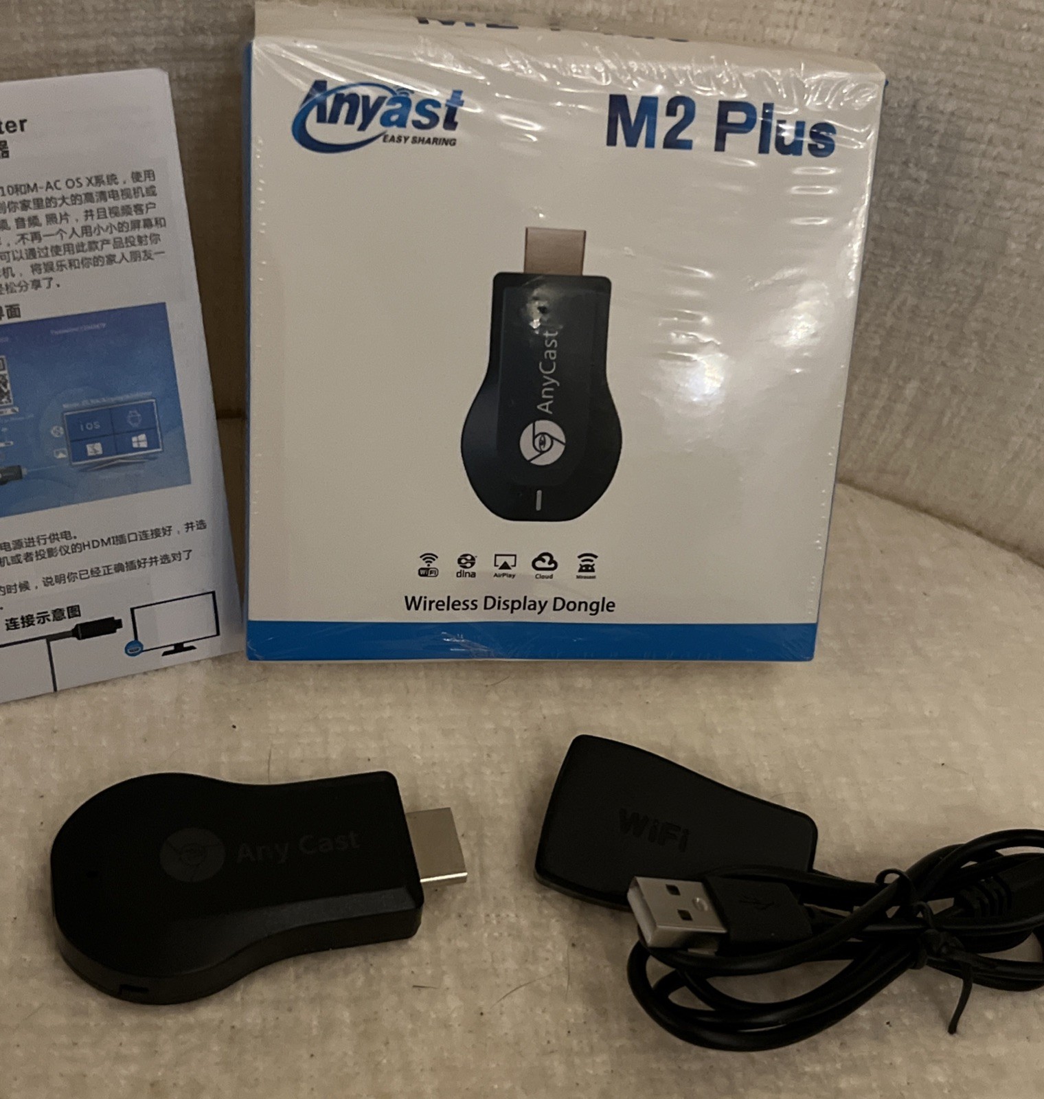 Anycast M2 Plus Wireless HD Display Dongle Adapter Receiver 1080P Screen Mirror