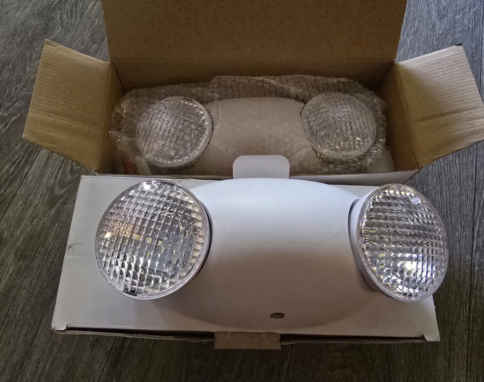 2 (Two) EMERGENCY EXIT Bug Eye Lights Standard LED - Hard Wire & Battery Backup