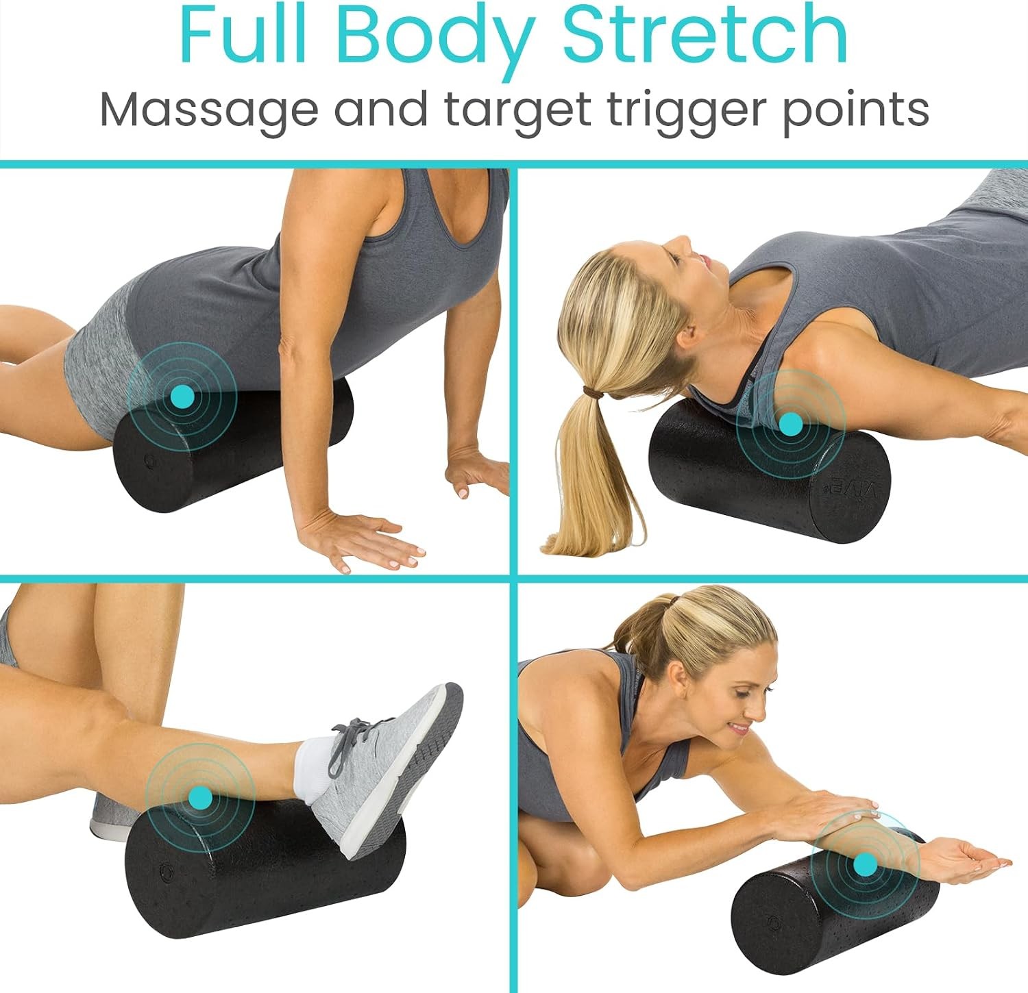 High Density Foam Roller 12 inch Large Foam Roller Exercise Physical Therapy