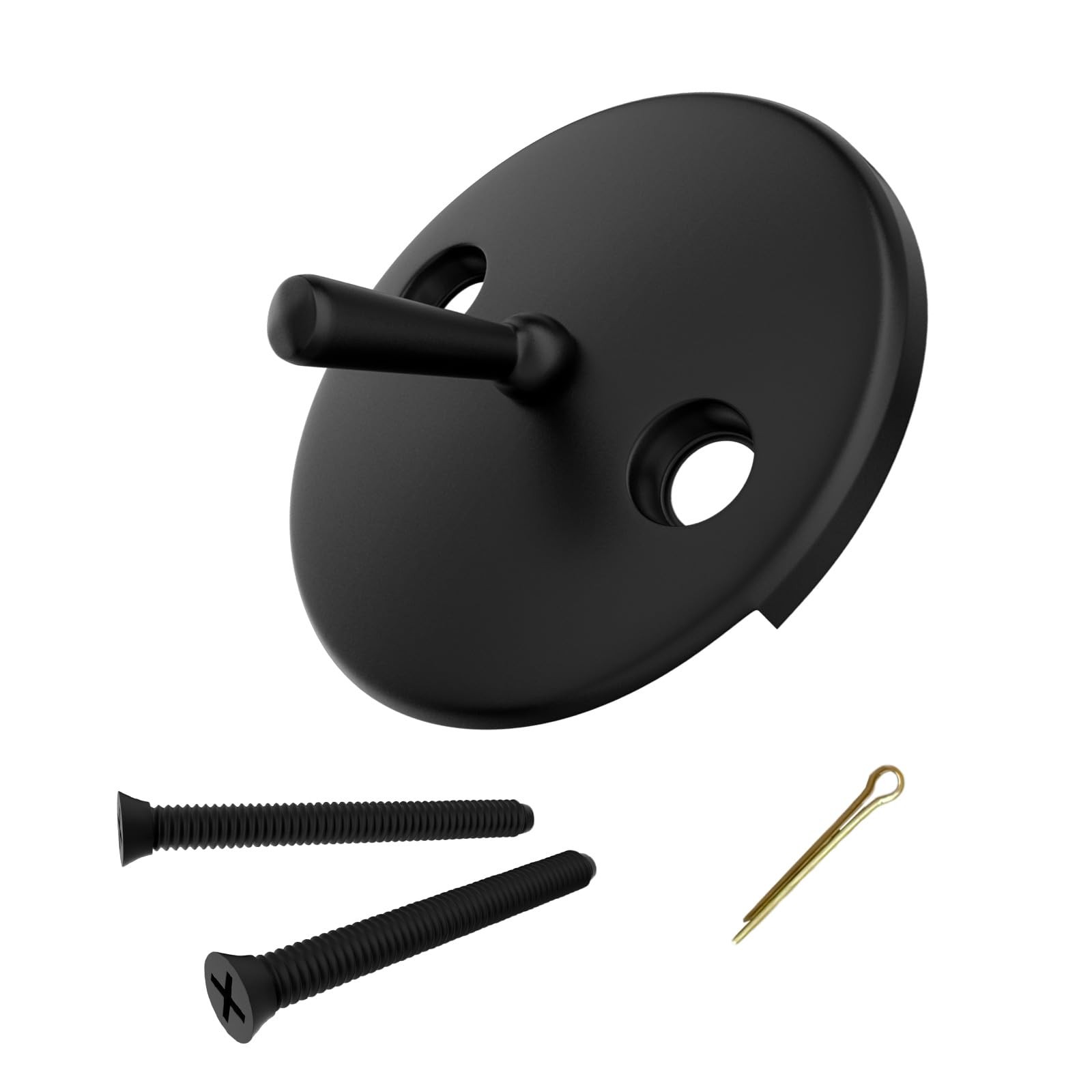 Paikalo Trip Lever Bathtub Overflow Faceplate, 3 Inch, Black Cover