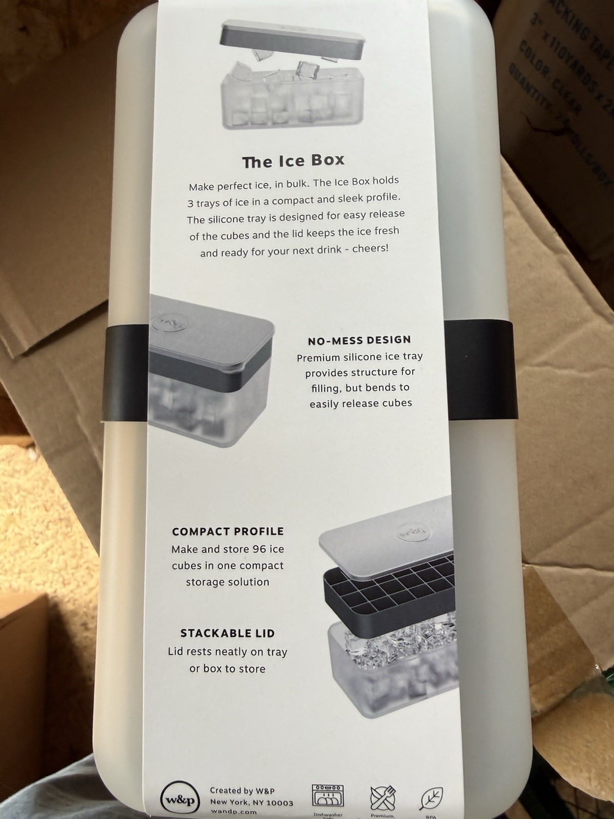 W&P Peak Ice Box Cube Tray, Silicone Stackable Space Saving, Dishwasher Safe NEW