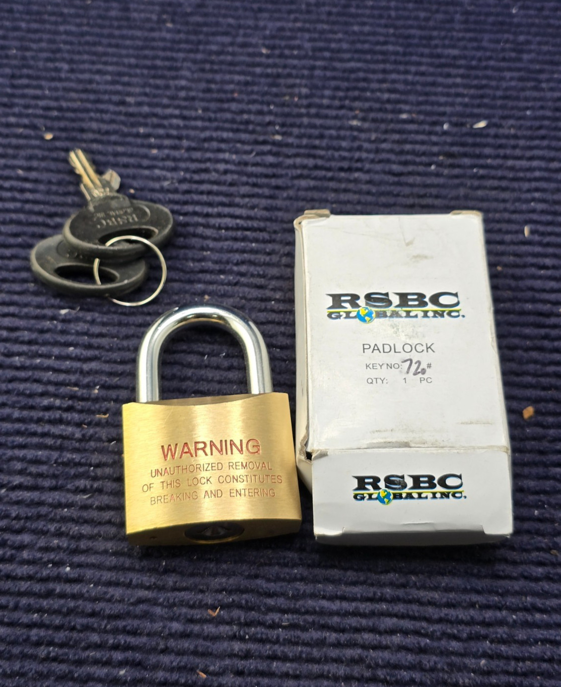 (QTY 11) RSBC Global Security Padlocks Key #720 Solid Brass Body, Steel Shackle