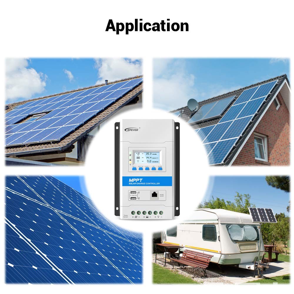 Epever 30A Mppt Solar Charge Controller 12V/24V Auto Working Max Pv 100V
