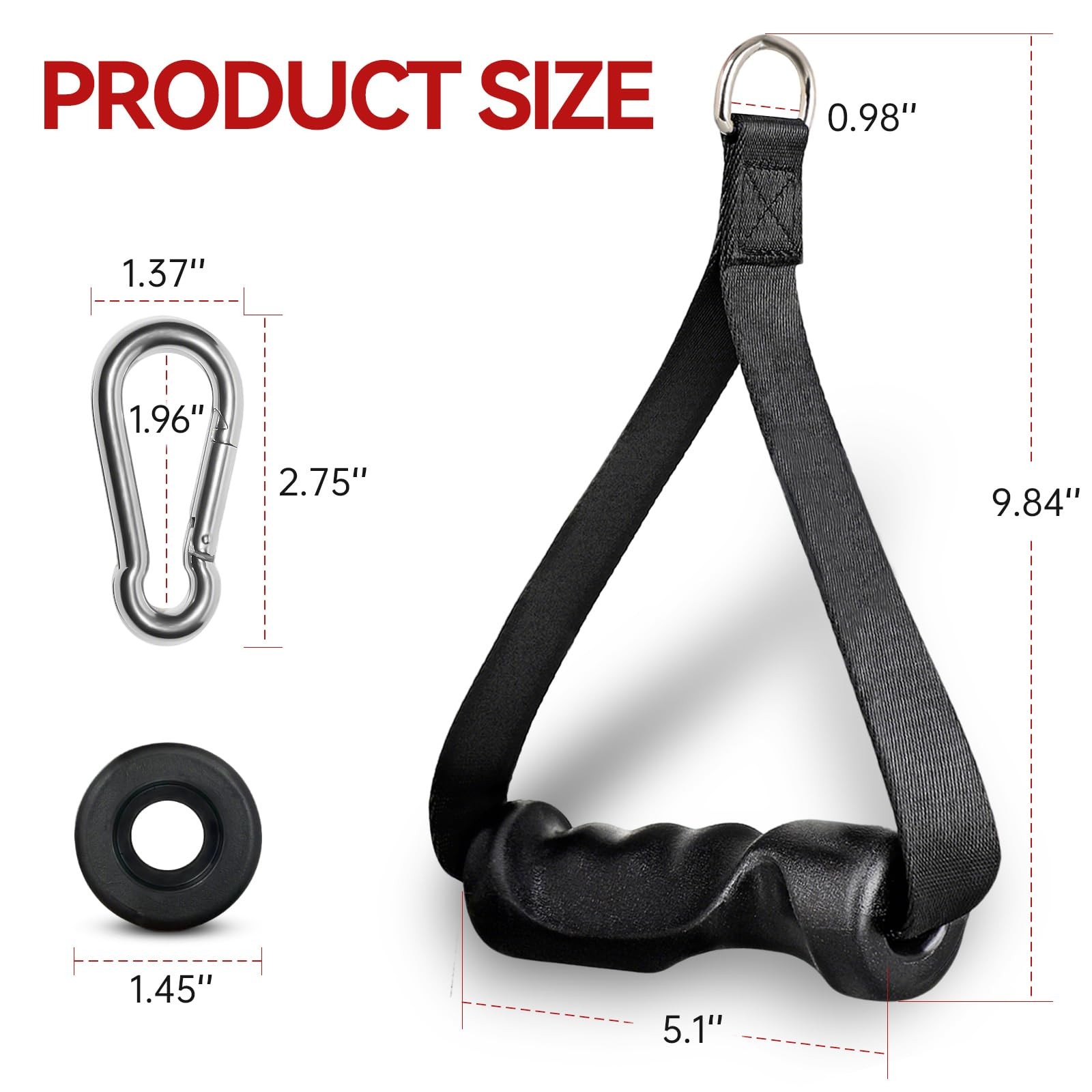 Exercise Handles - Ergonomic Gym Attachments for Cable Machine, Resistance Band