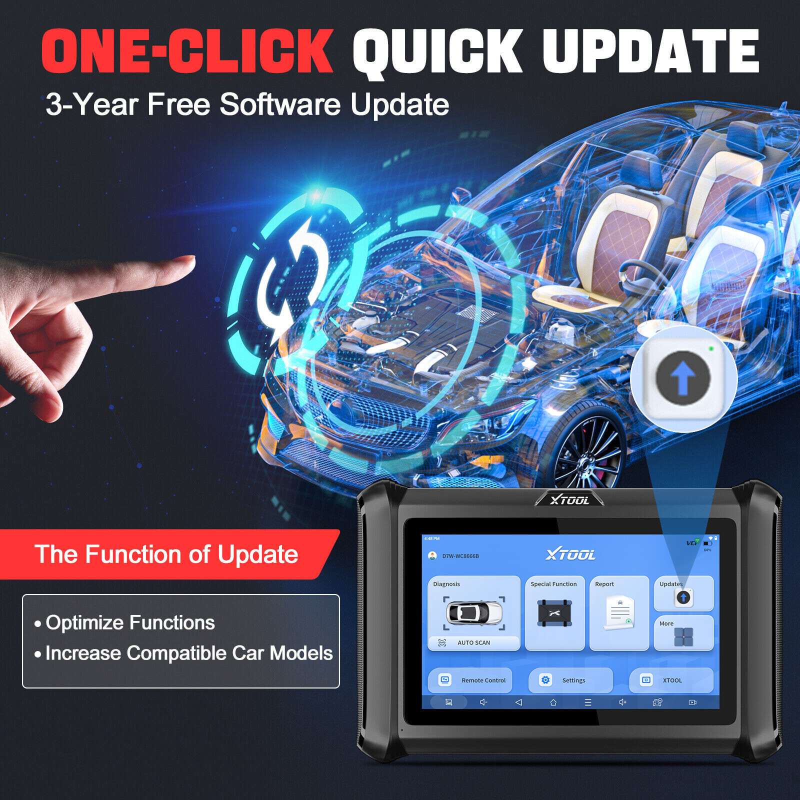 2025 XTOOL D7W Bidirectional OBD2 Diagnostic Scanner Key Programmer FCA AutoAuth
