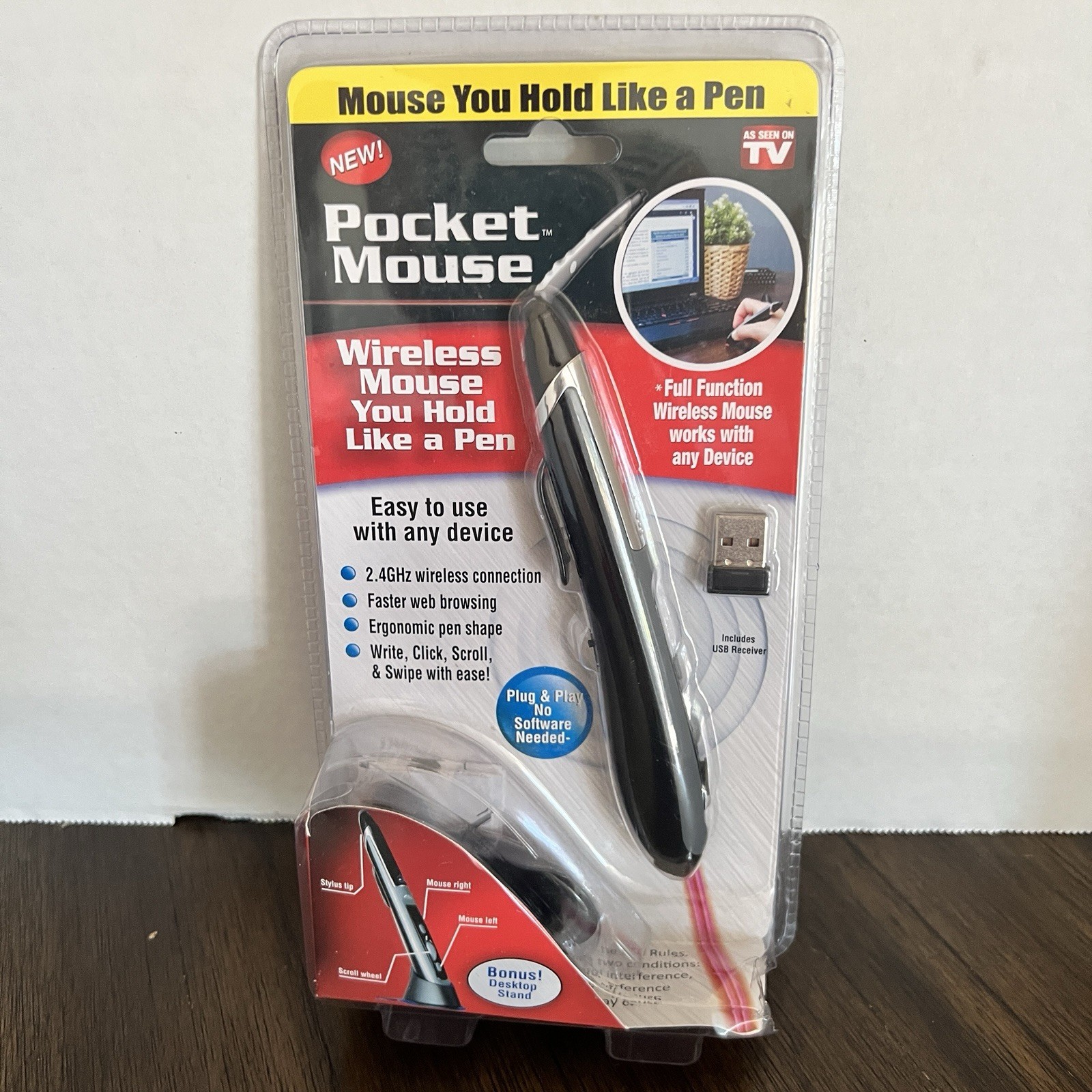 NEW Pocket Mouse Pen As Seen On TV Genuine USB Wireless Optical Digital 2.4 GHZ